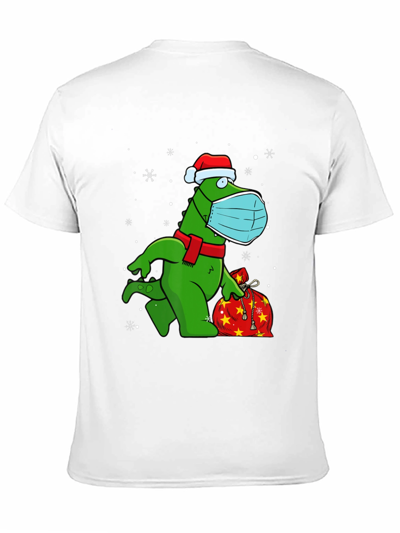 Festive Dino Wearing Mask T-Shirt