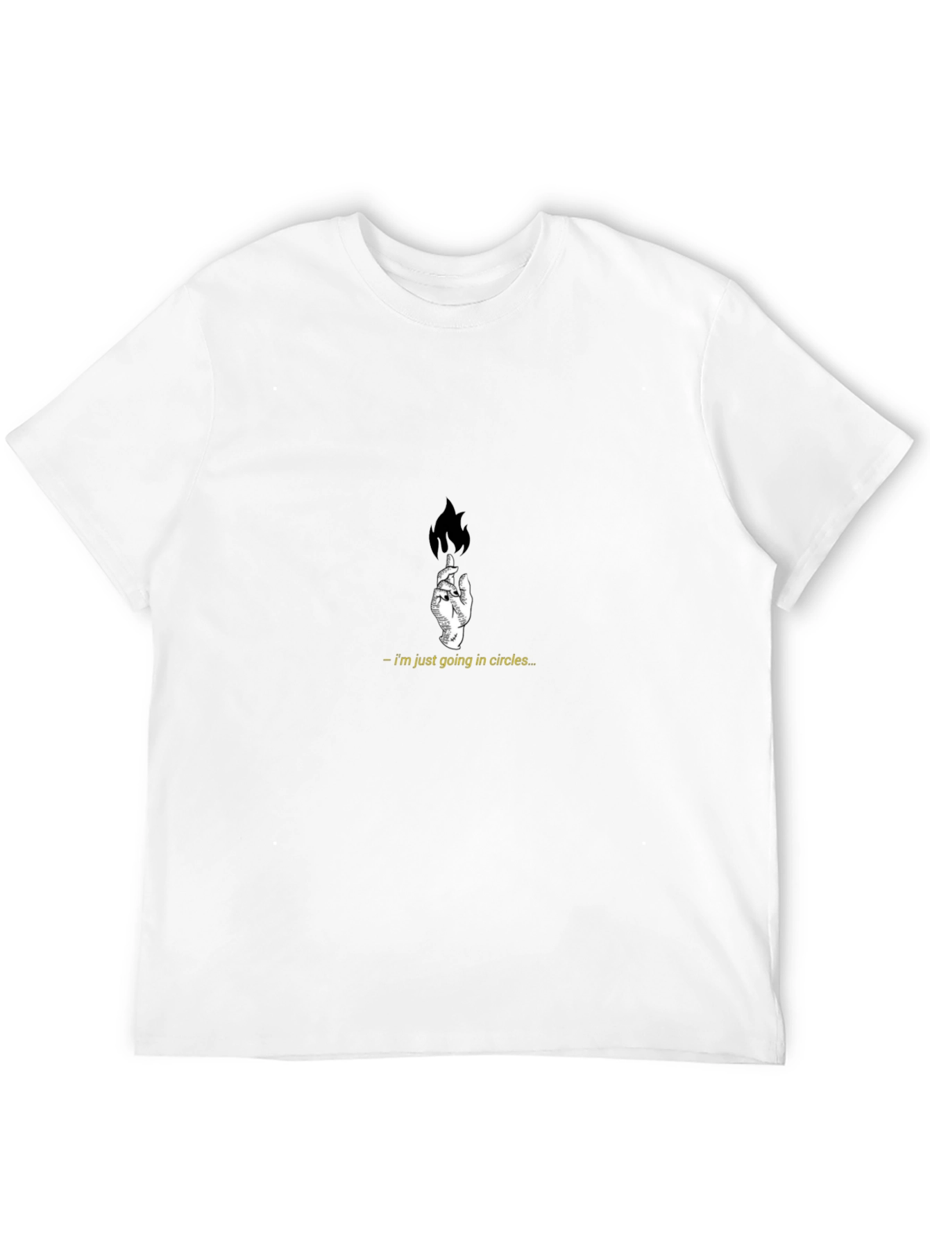 Mens Black T-Shirt with Hand and Flame Graphic