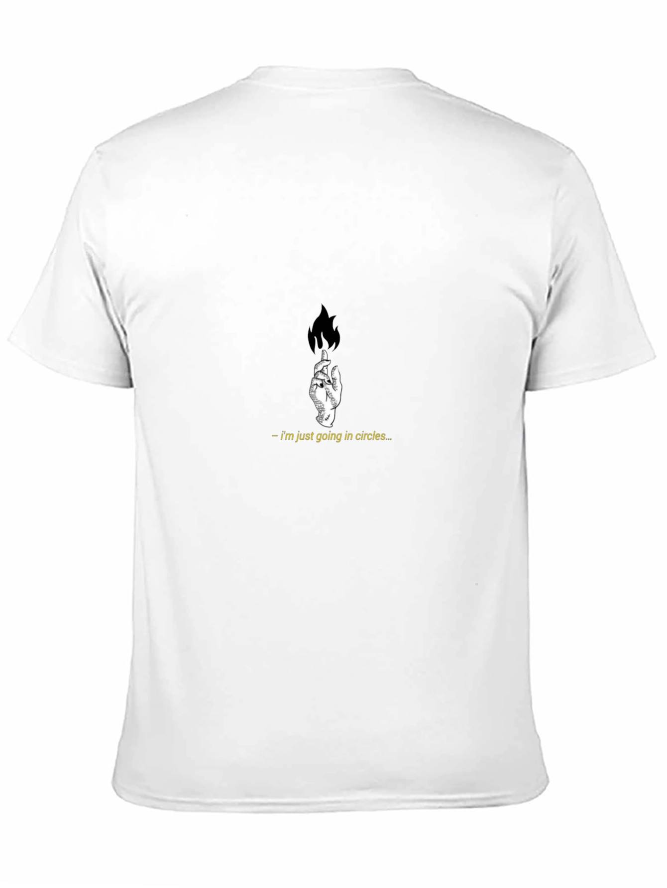 Mens Black T-Shirt with Hand and Flame Graphic
