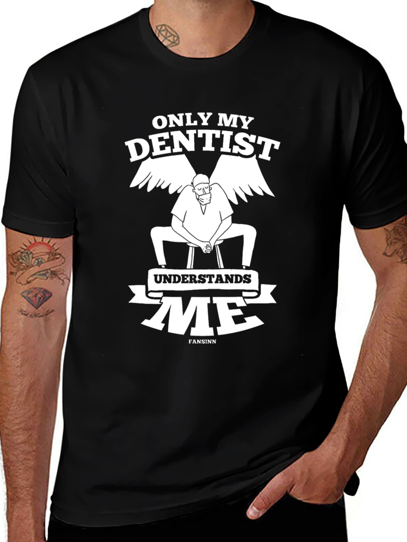 Only My Dentist Understands Me Black T-Shirt