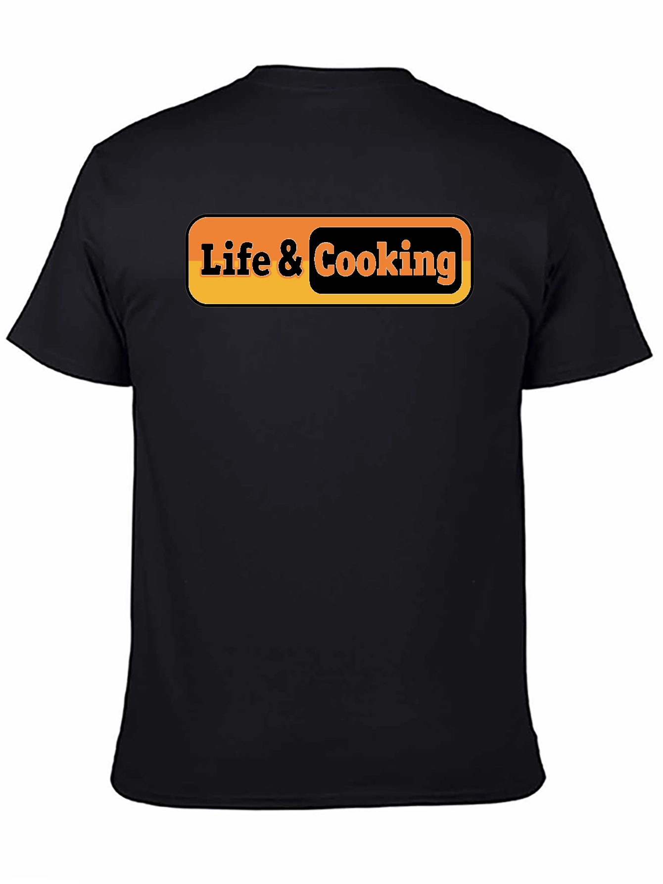 Life & Cooking Graphic Tee - Stylish Black T-Shirt