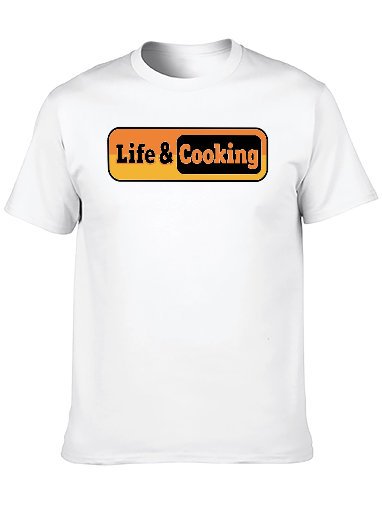 Life & Cooking Graphic Tee - Stylish Black T-Shirt
