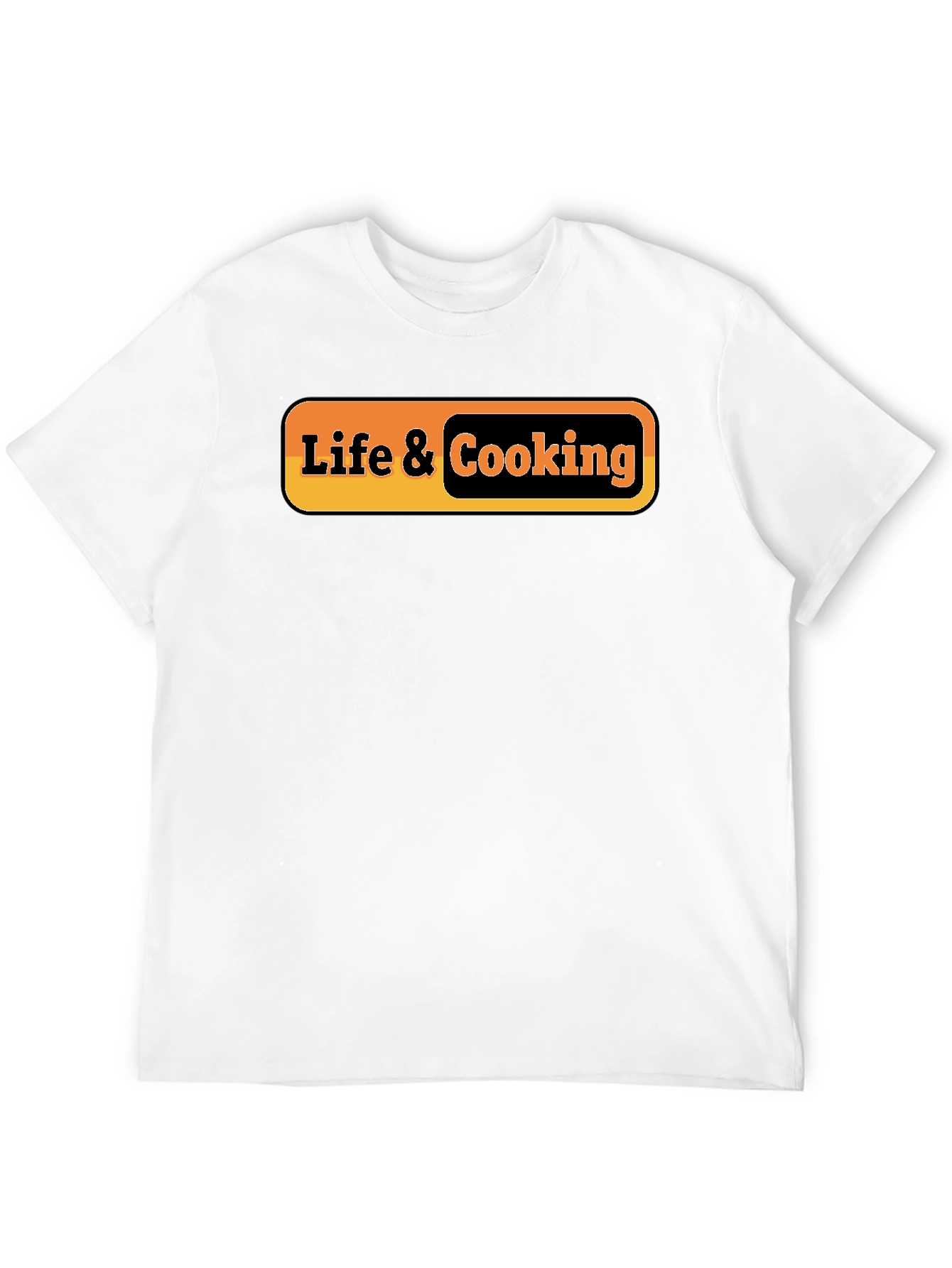 Life & Cooking Graphic Tee - Stylish Black T-Shirt