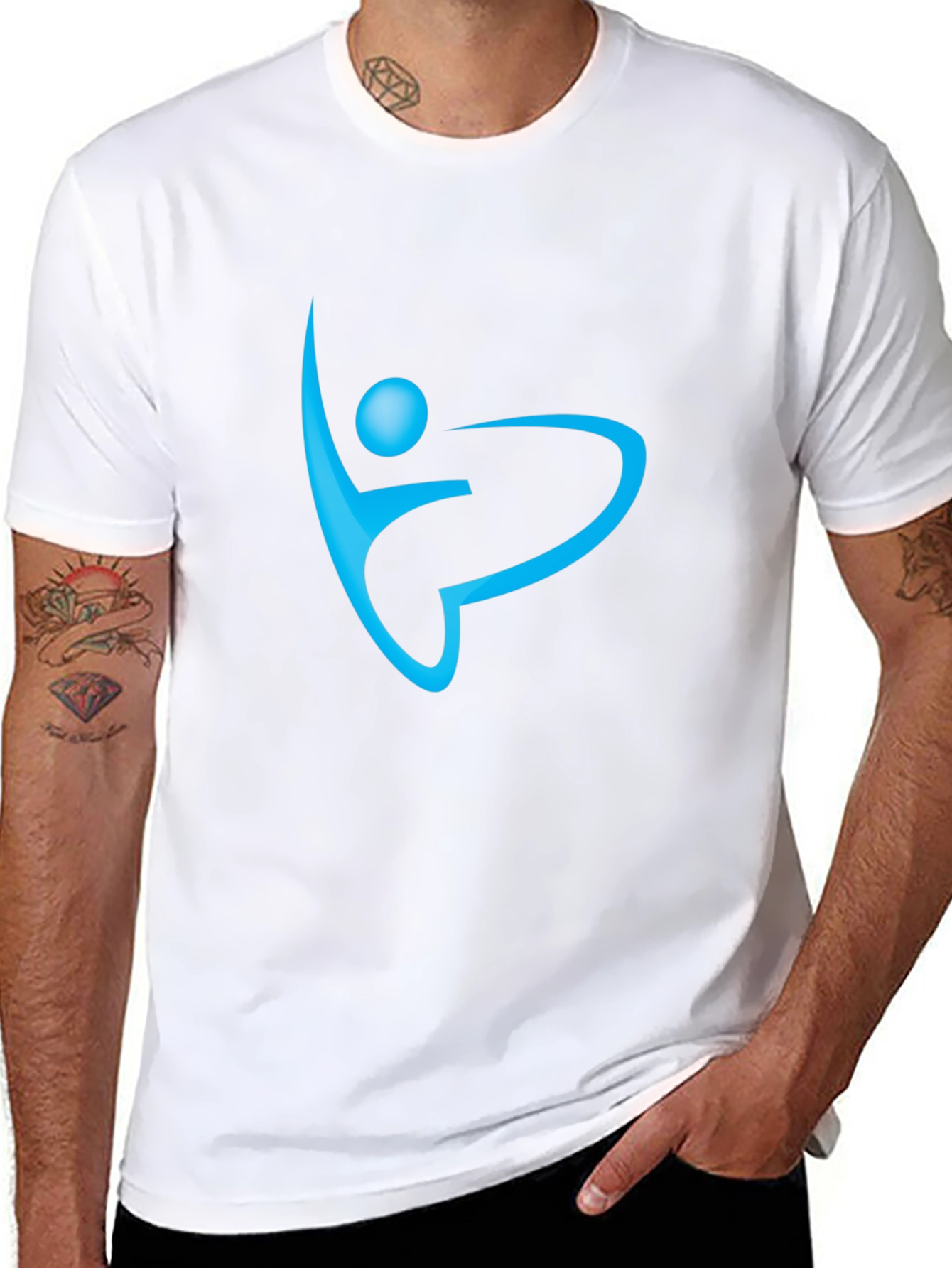 Black T-Shirt with Abstract Figure Design