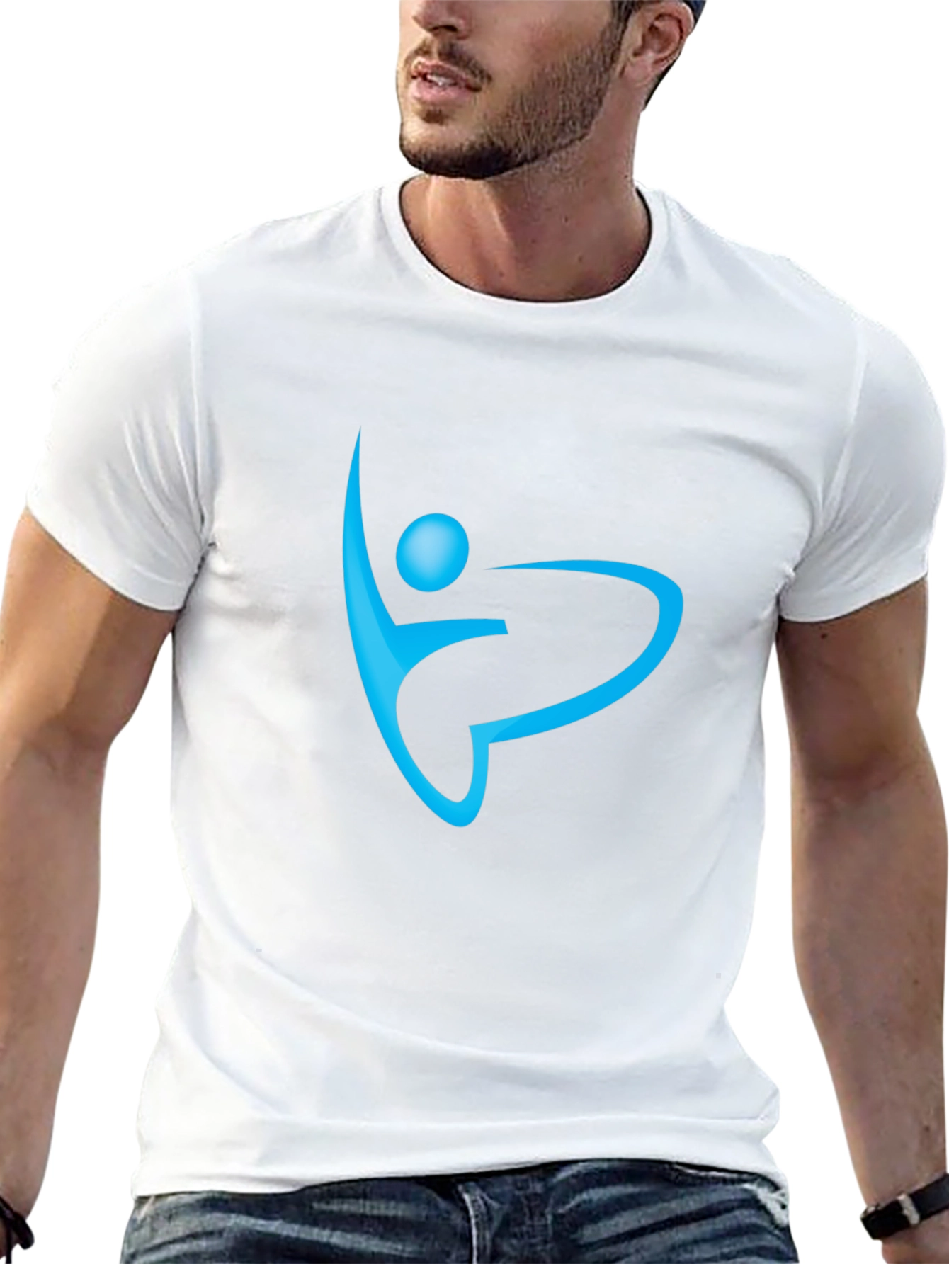 Black T-Shirt with Abstract Figure Design