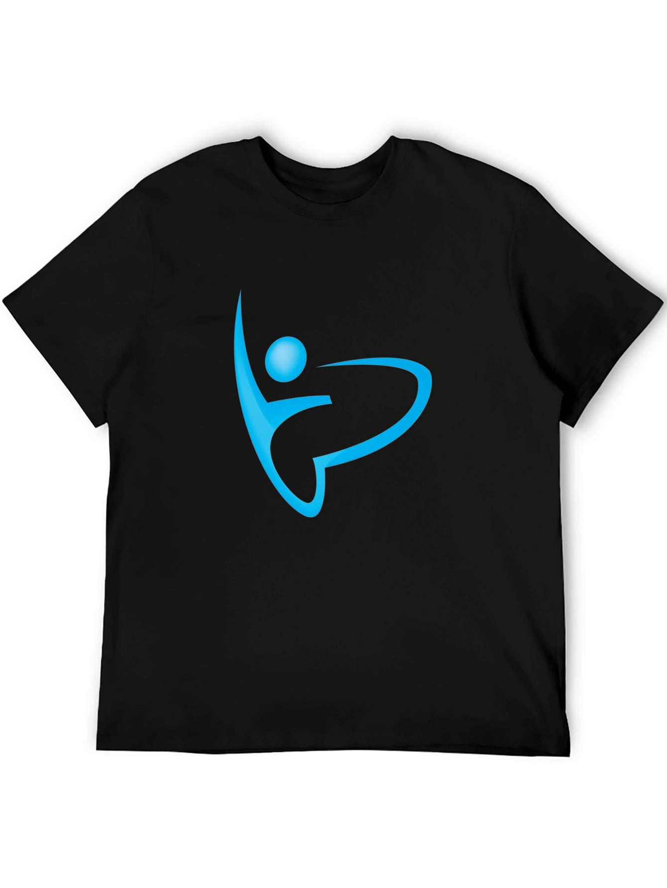 Black T-Shirt with Abstract Figure Design