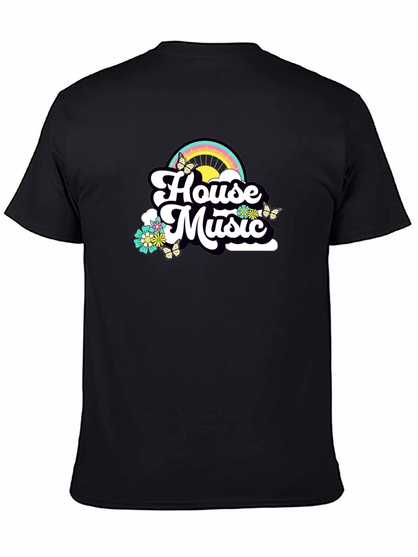 House Music Rainbow Tee - Retro Style