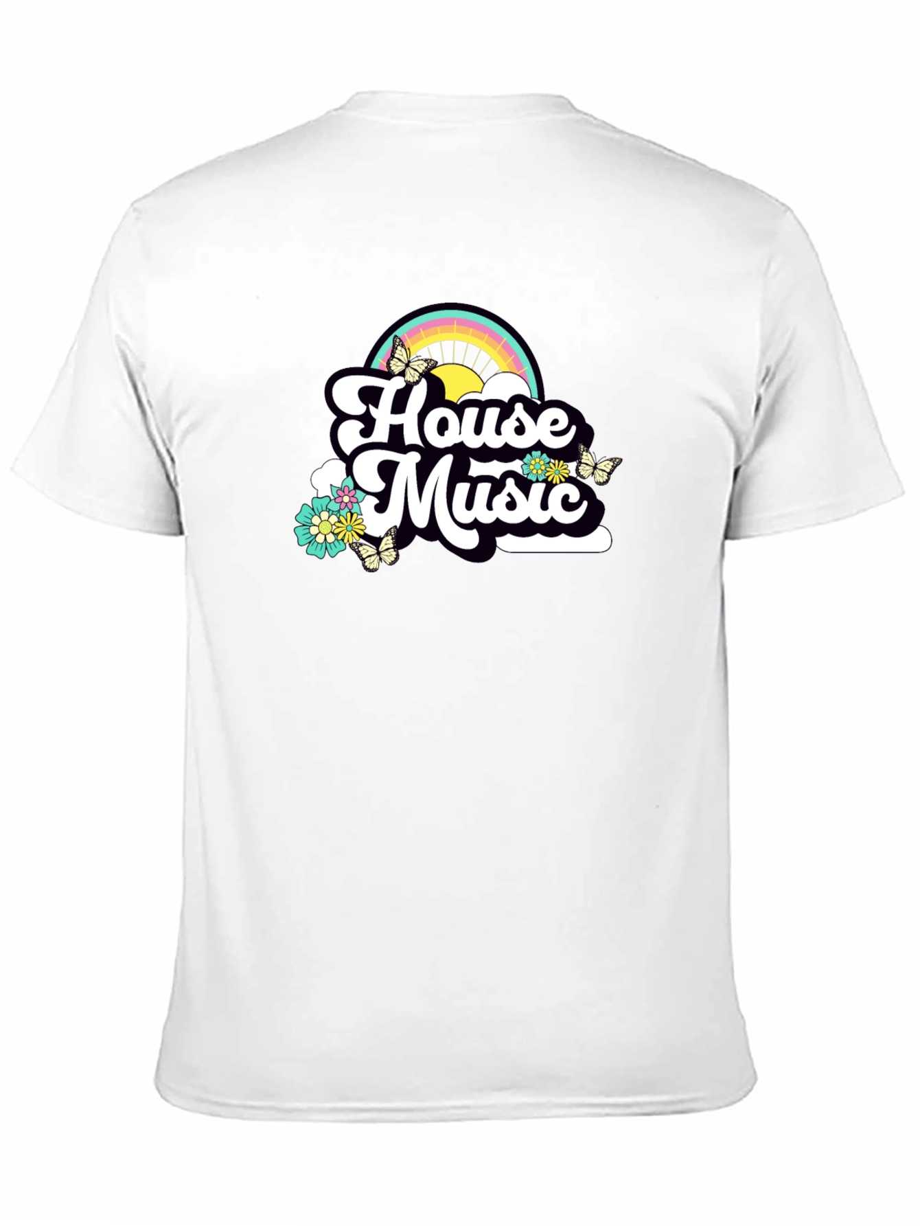 House Music Rainbow Tee - Retro Style