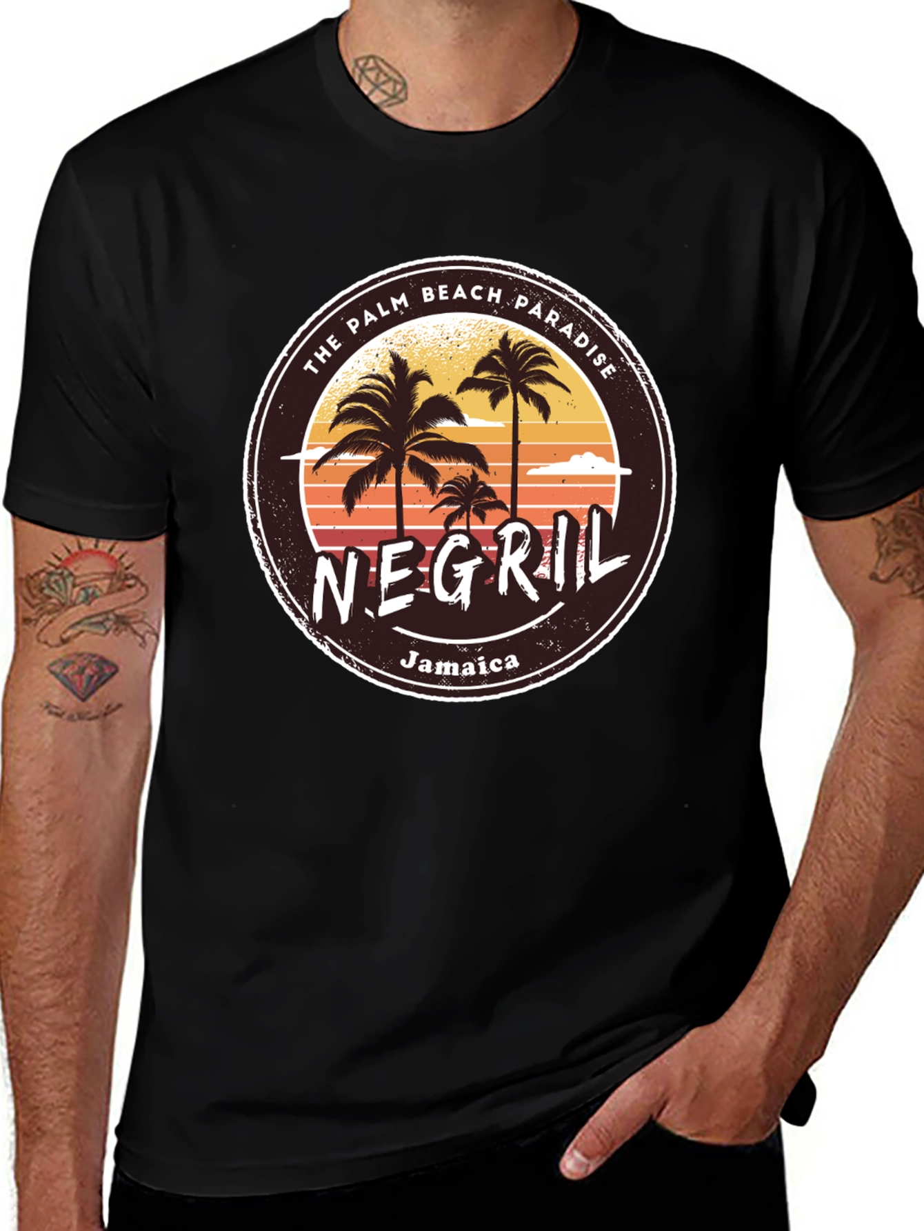 Negril Jamaica T-Shirt Palm Beach Paradise Graphic Tee