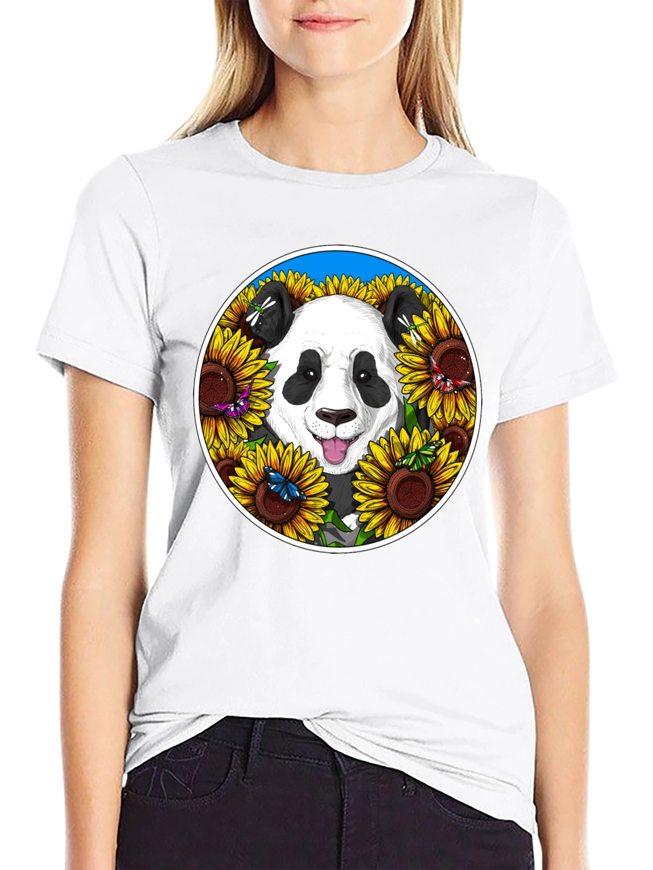 Panda & Sunflower Graphic Tee