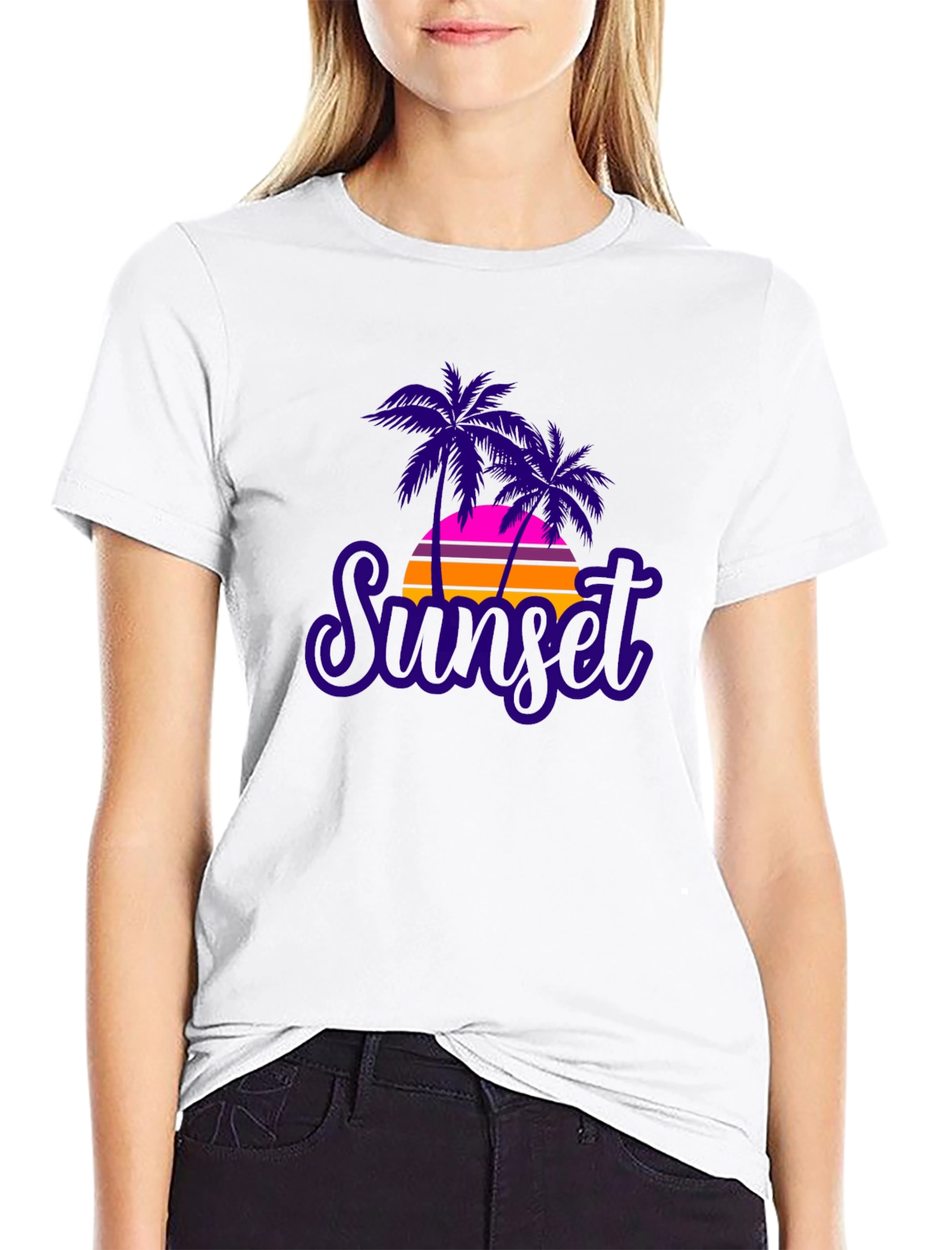 Sunset Palms Graphic Tee - Retro Style T-Shirt