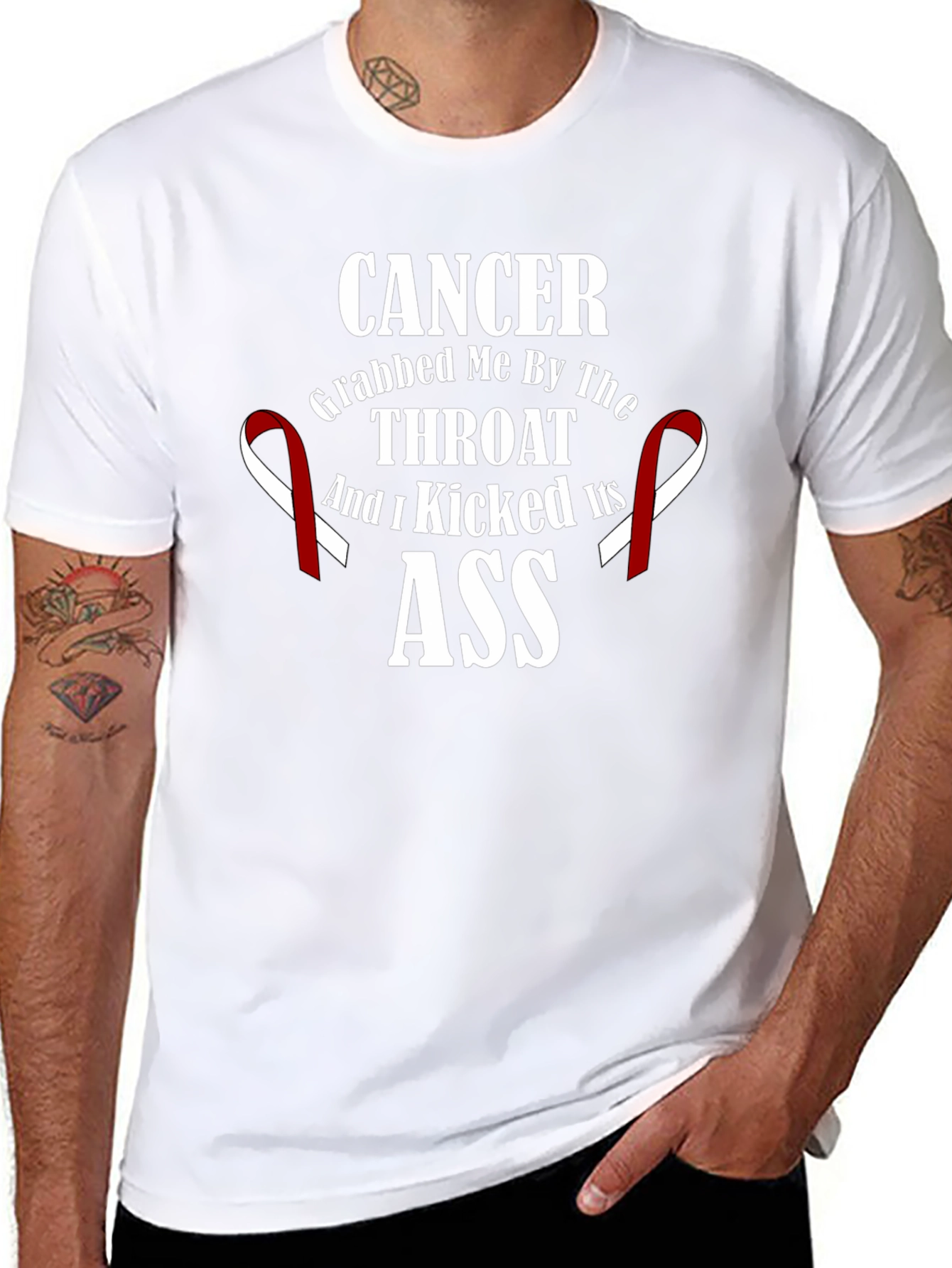 Cancer Kicked Its Ass Black Graphic T-Shirt