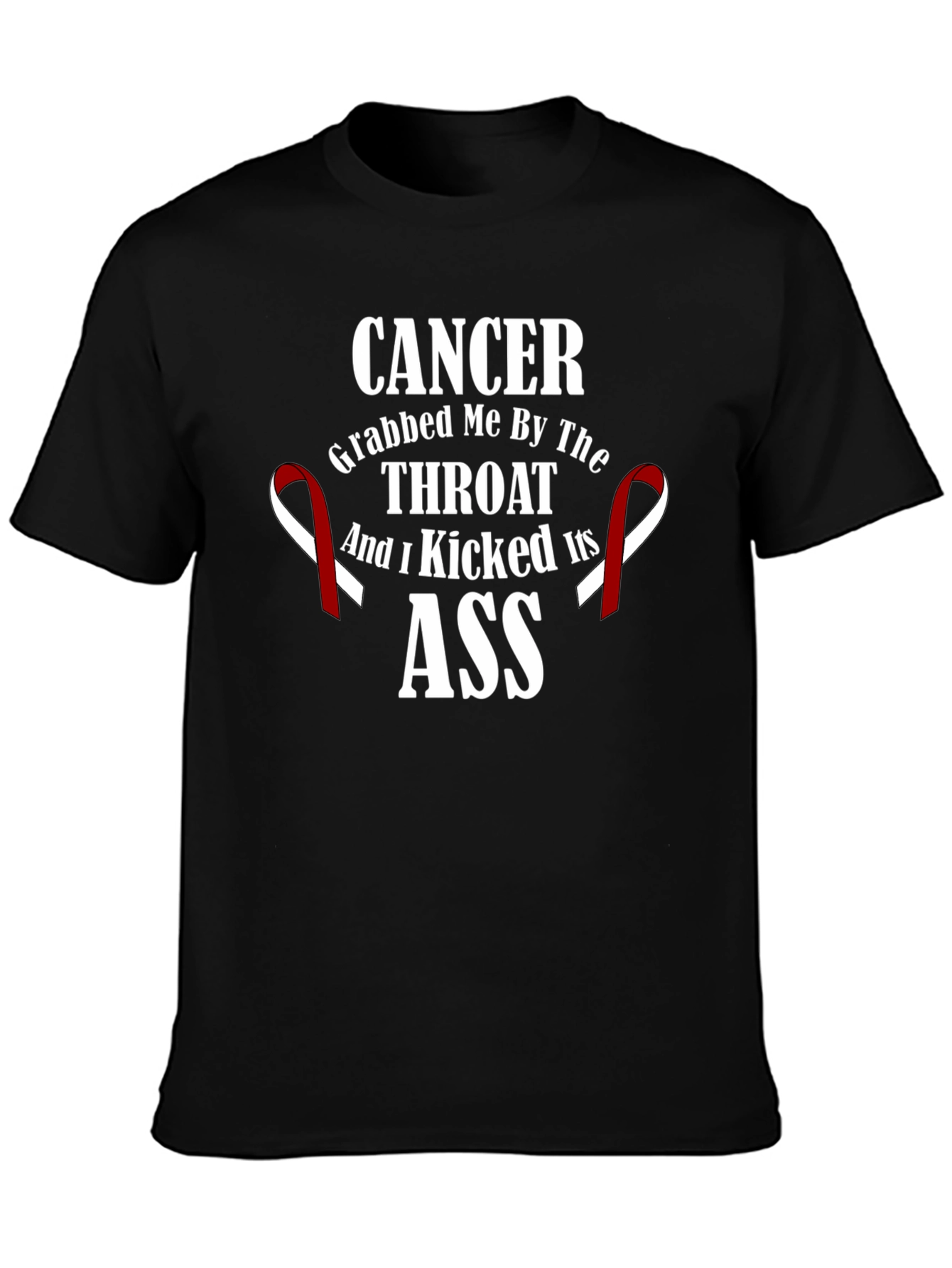 Cancer Kicked Its Ass Black Graphic T-Shirt