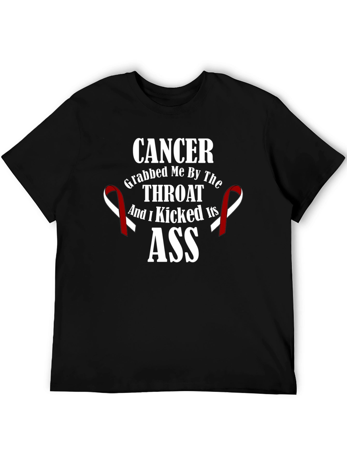Cancer Kicked Its Ass Black Graphic T-Shirt