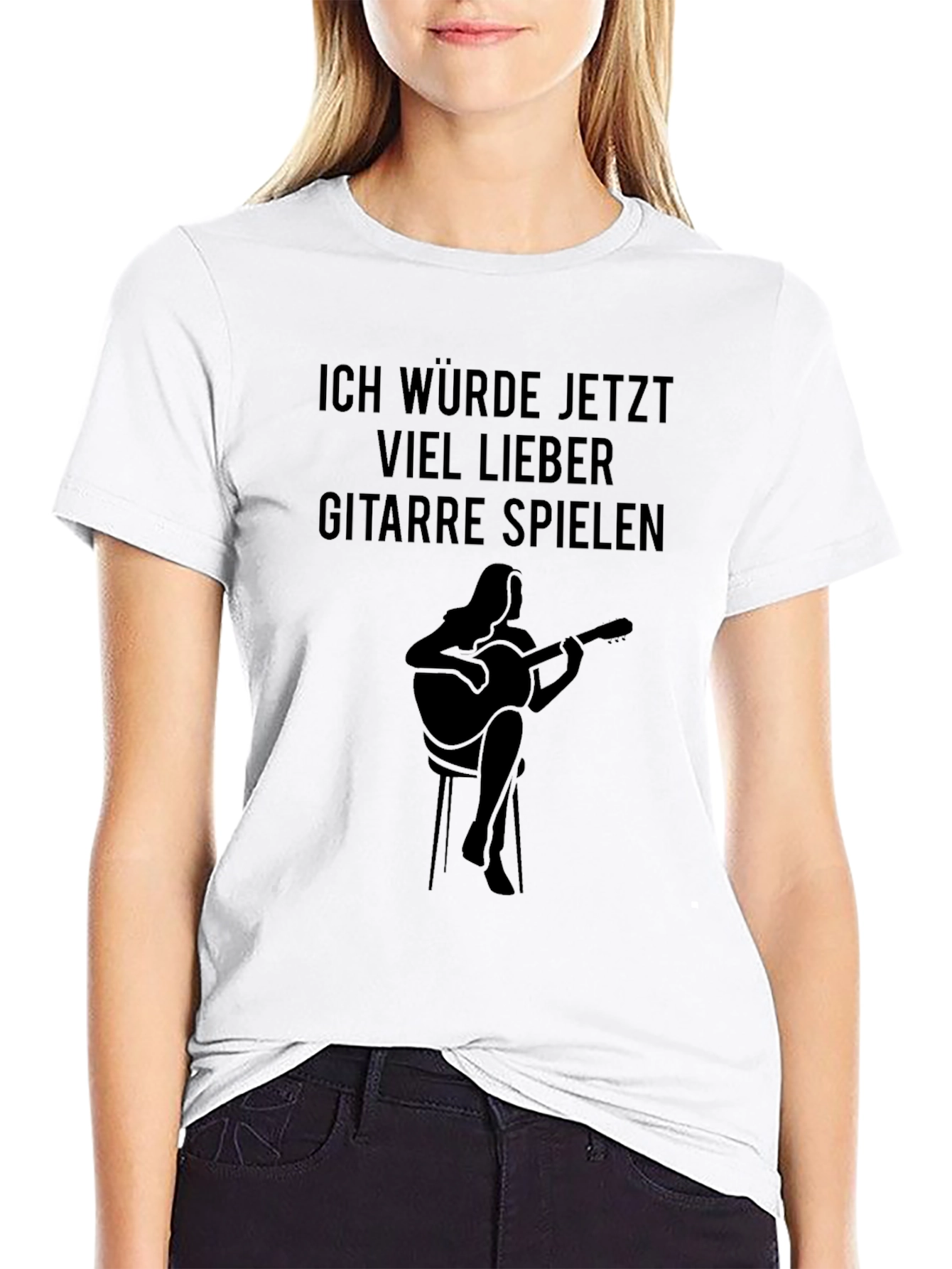 Ich Würde Jetzt Gitarre Spielen Black T-Shirt