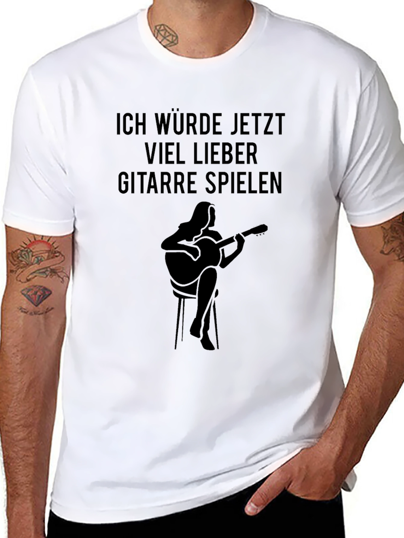 Ich Würde Jetzt Gitarre Spielen Black T-Shirt