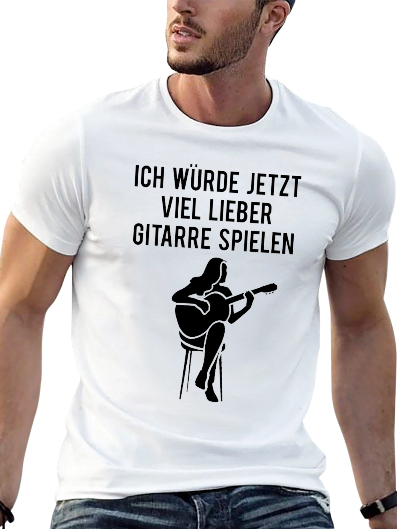 Ich Würde Jetzt Gitarre Spielen Black T-Shirt