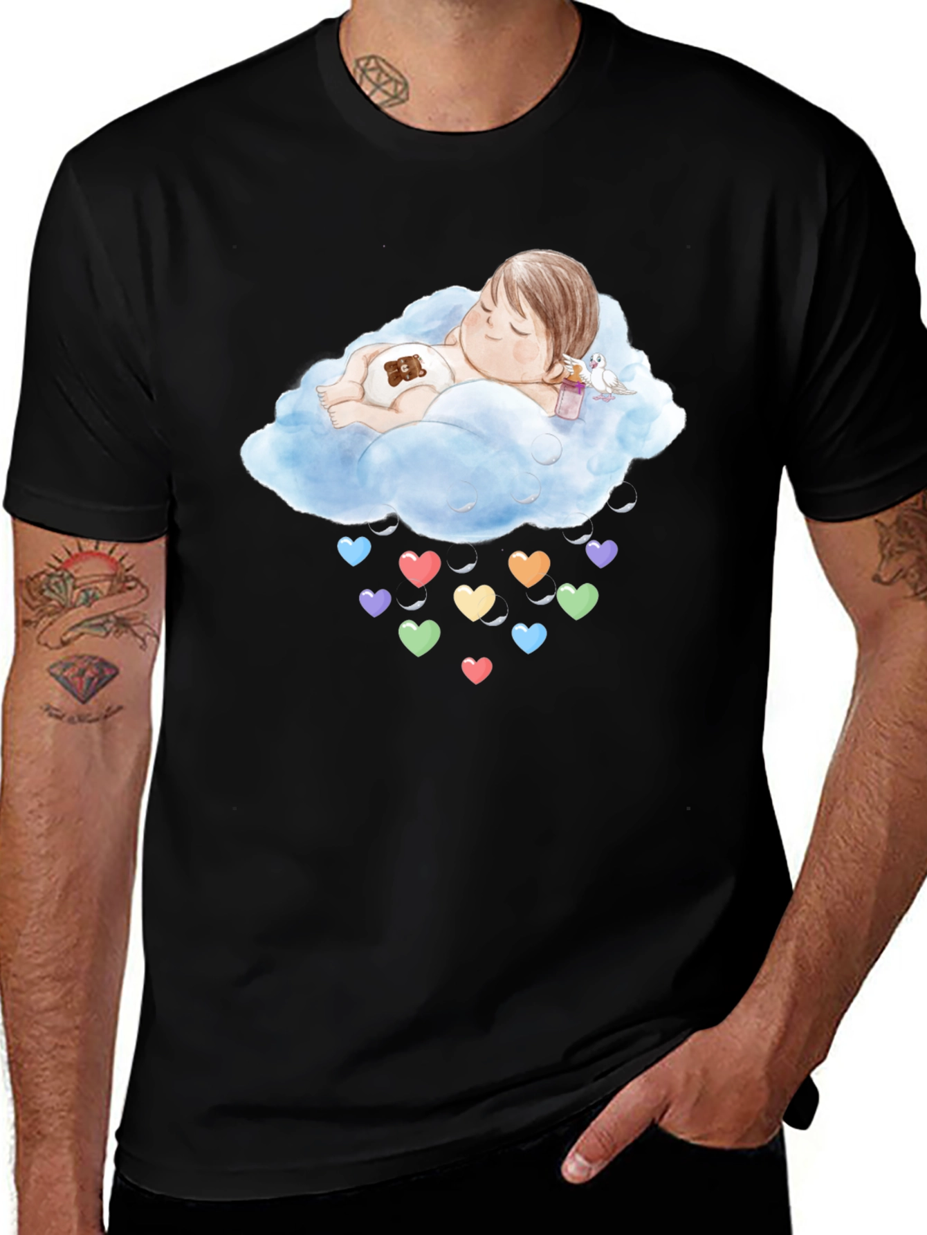 Cloud Baby Heart Rain Graphic Tee