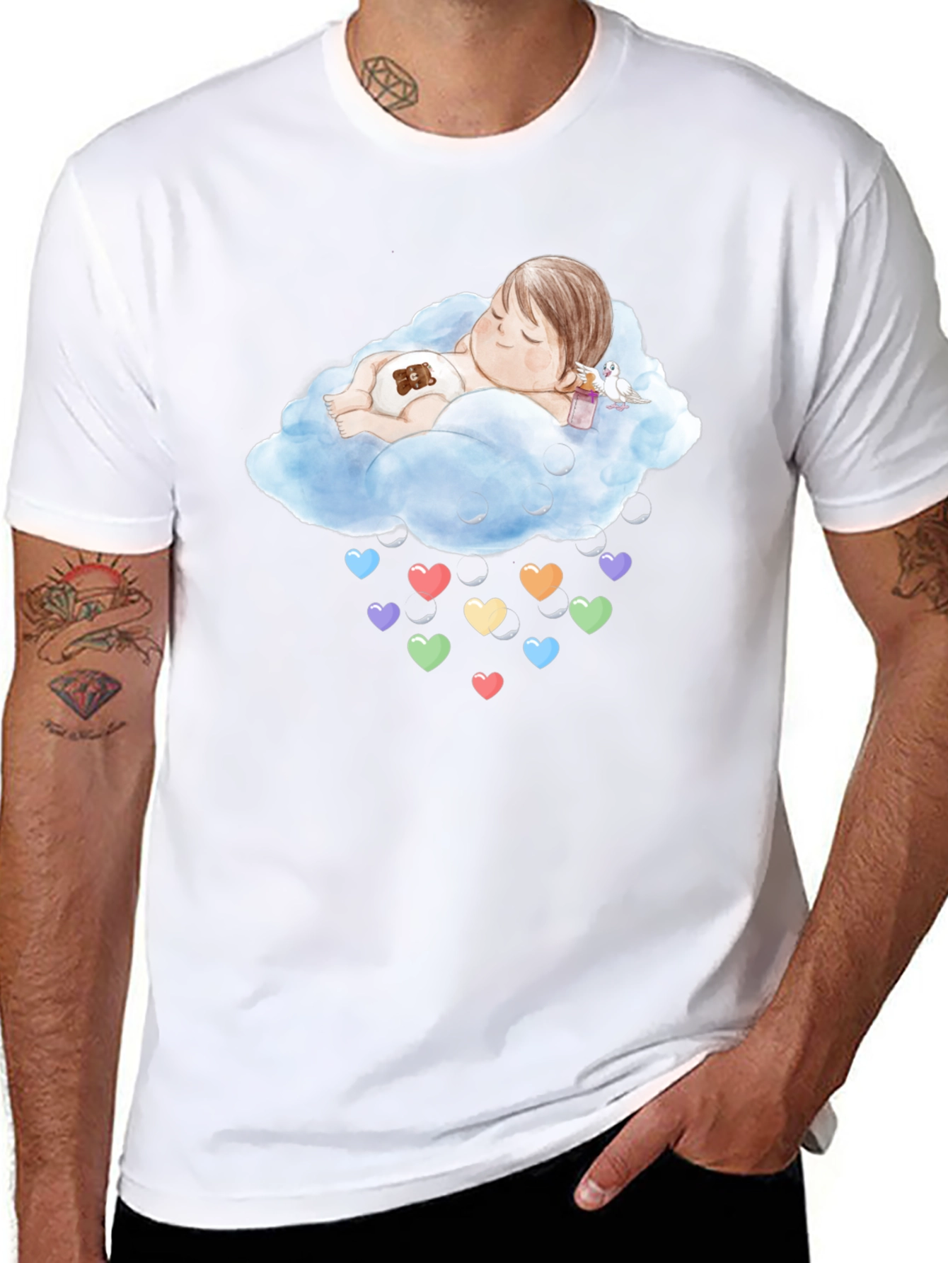 Cloud Baby Heart Rain Graphic Tee