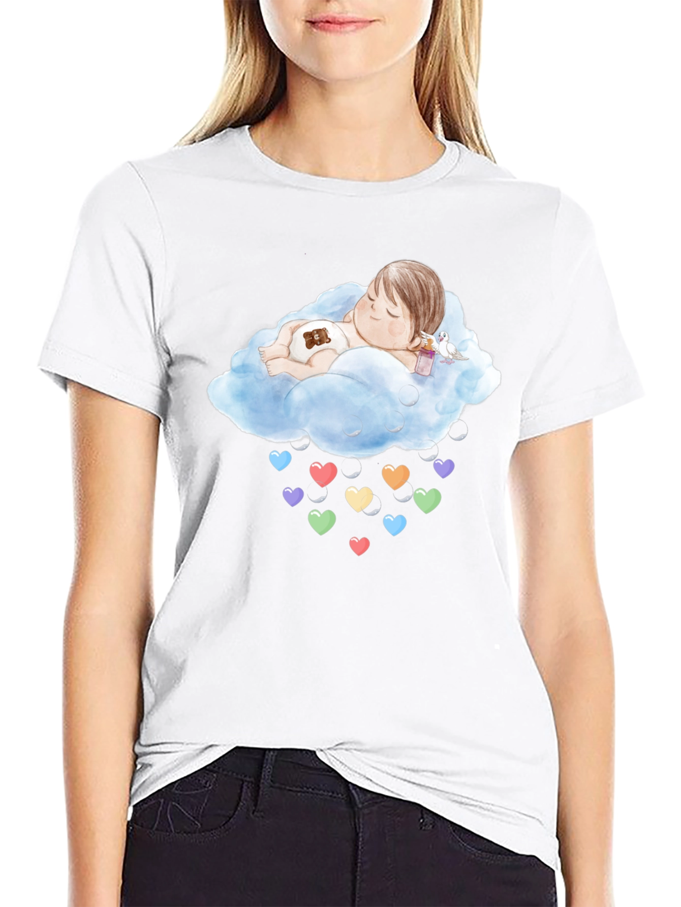 Cloud Baby Heart Rain Graphic Tee