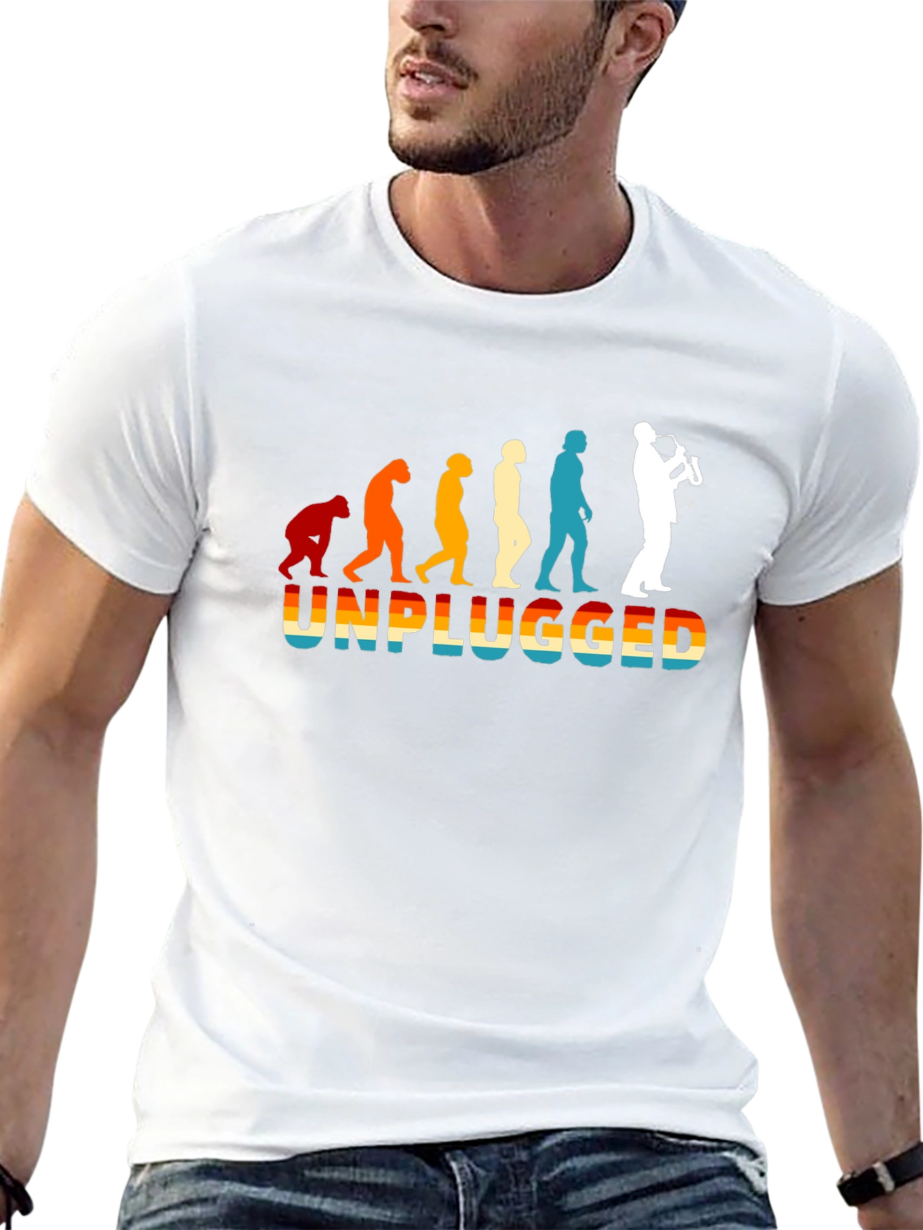 Unplugged Sax Player Evolution T-Shirt
