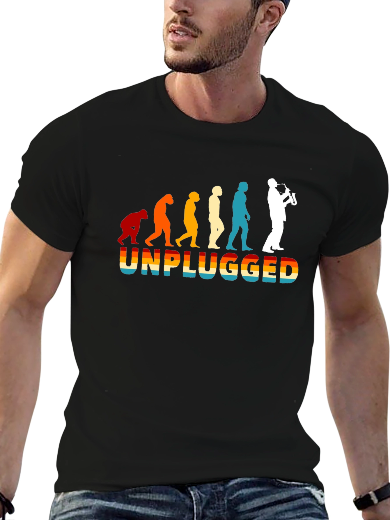 Unplugged Sax Player Evolution T-Shirt