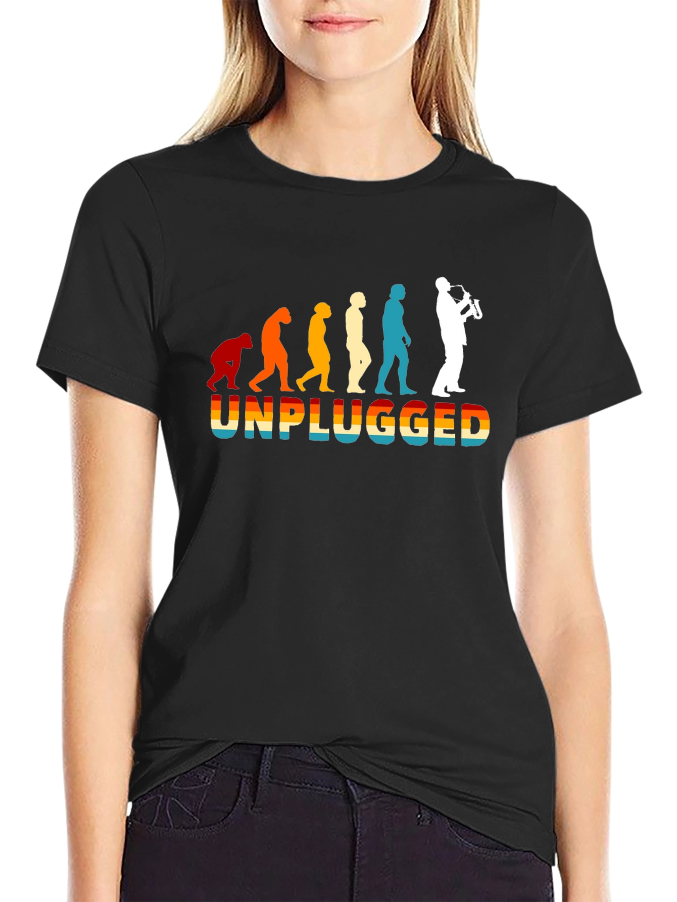 Unplugged Sax Player Evolution T-Shirt