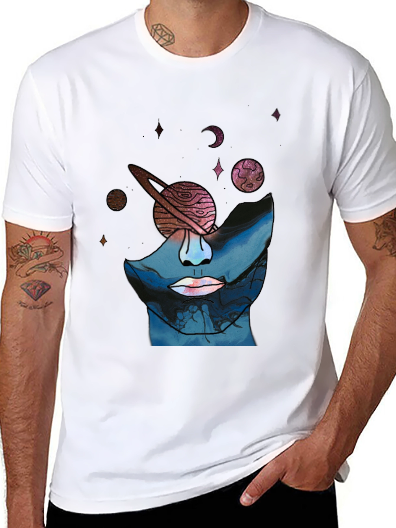 Cosmic Mind Graphic T-Shirt - Unique Universe Design