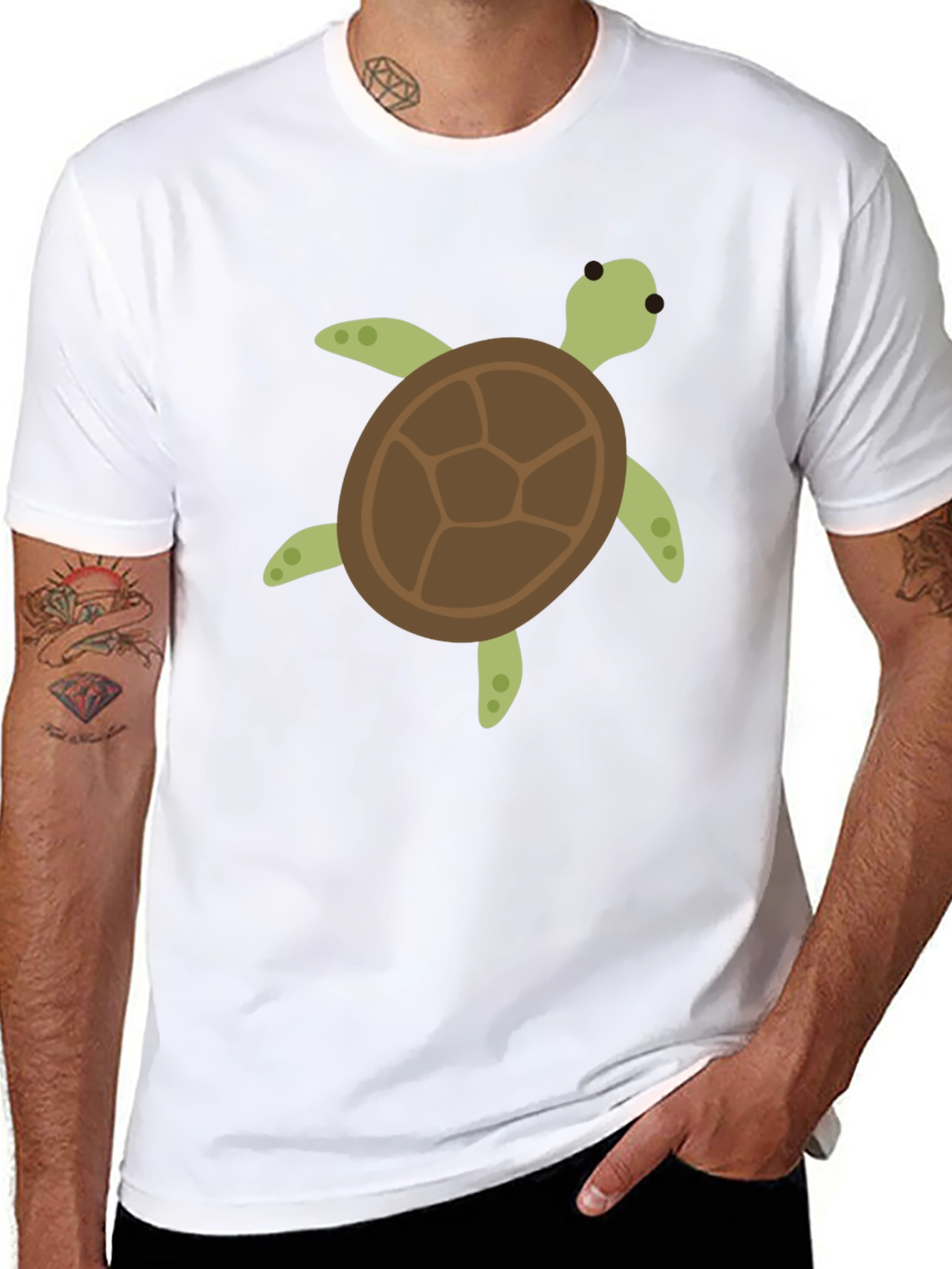 Turtle Graphic Tee - Casual Black T-Shirt