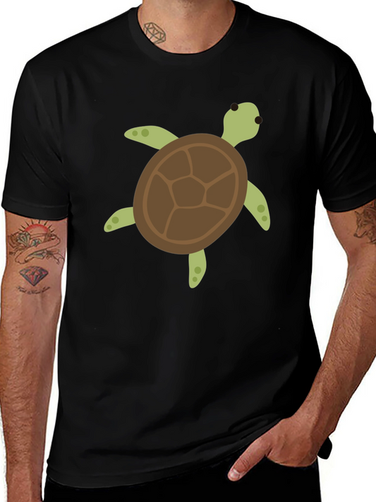 Turtle Graphic Tee - Casual Black T-Shirt
