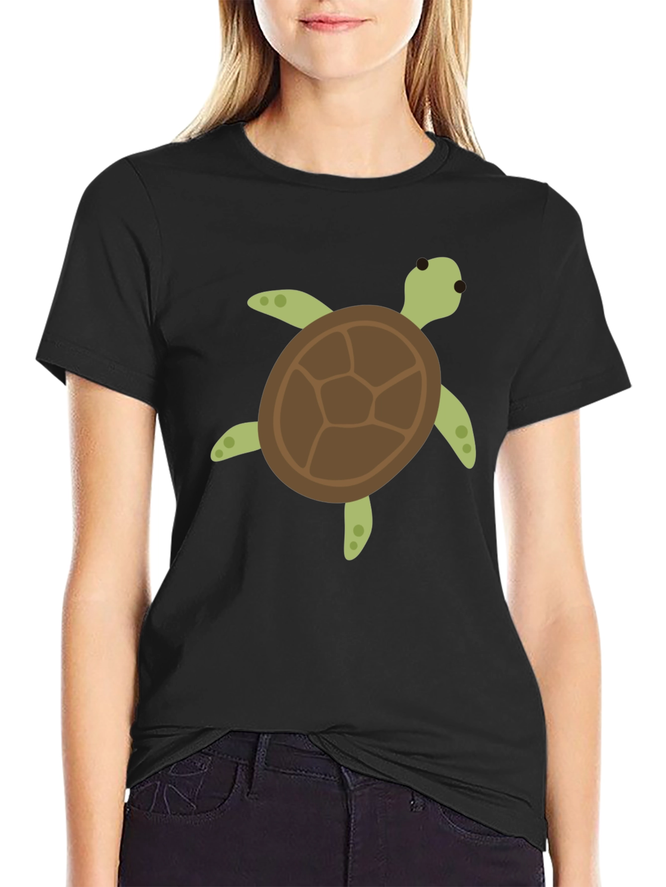 Turtle Graphic Tee - Casual Black T-Shirt