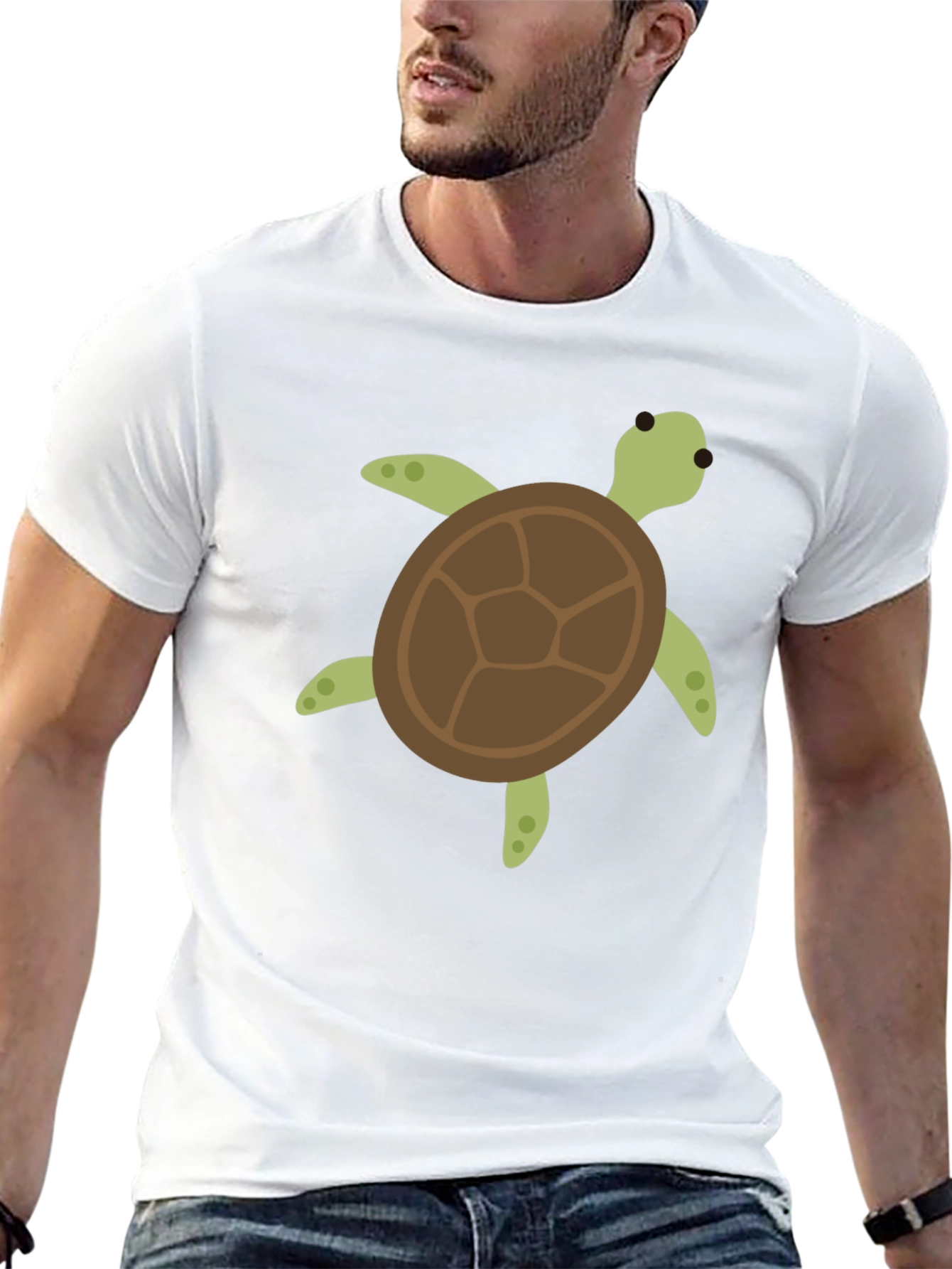 Turtle Graphic Tee - Casual Black T-Shirt