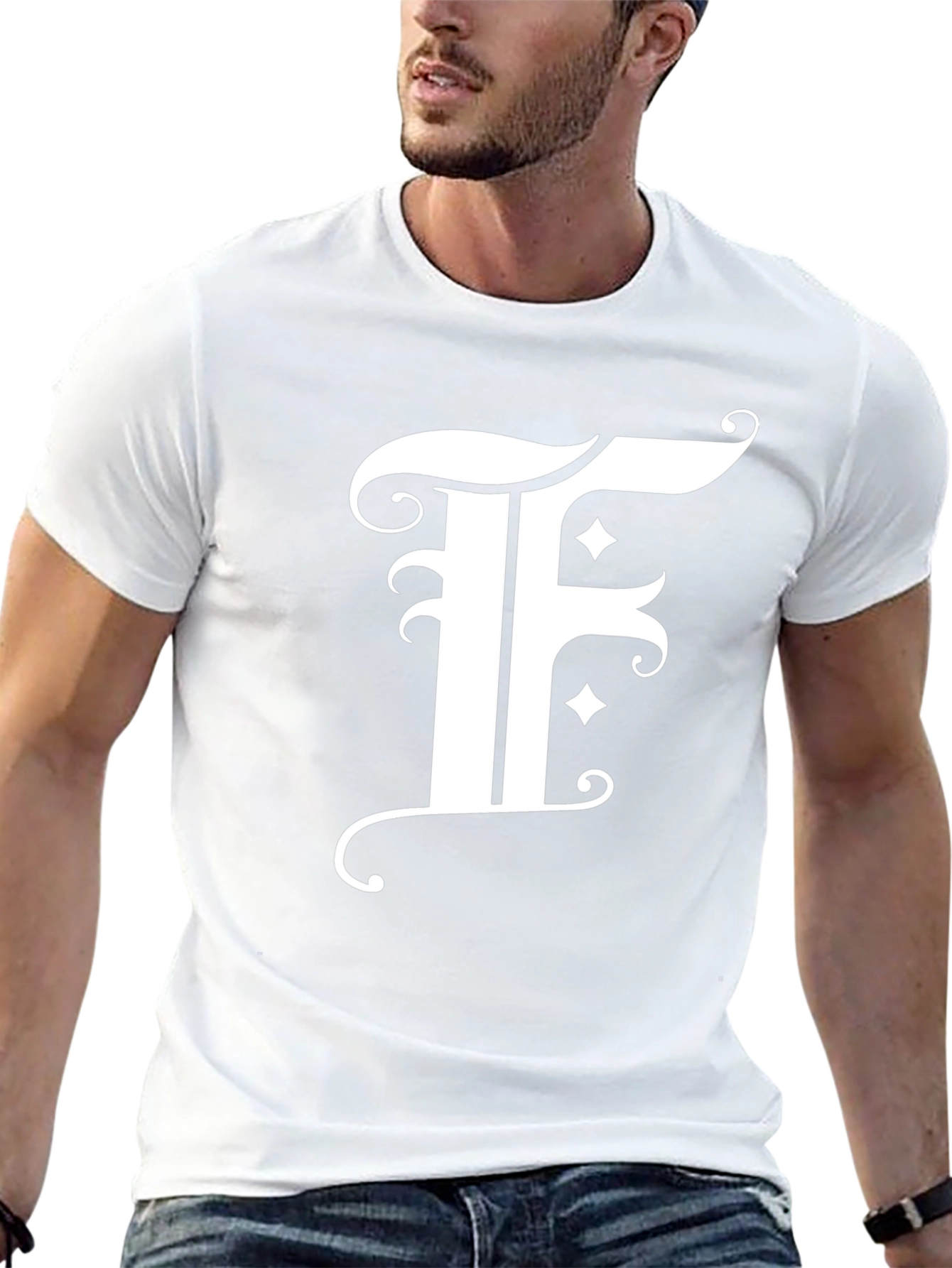 Elegant F Graphic Black T-Shirt