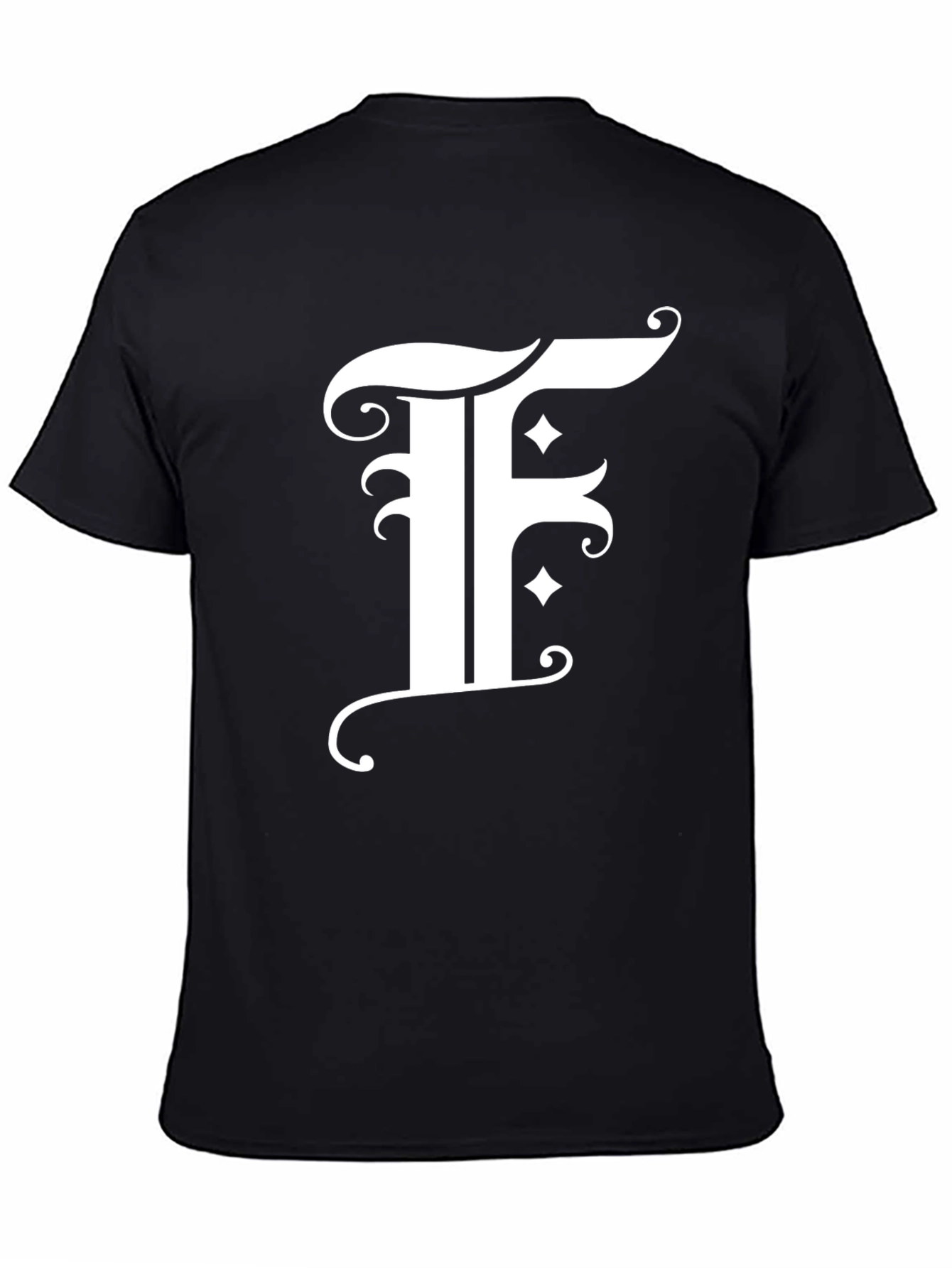 Elegant F Graphic Black T-Shirt