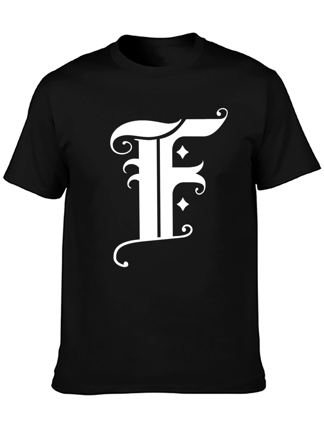 Elegant F Graphic Black T-Shirt