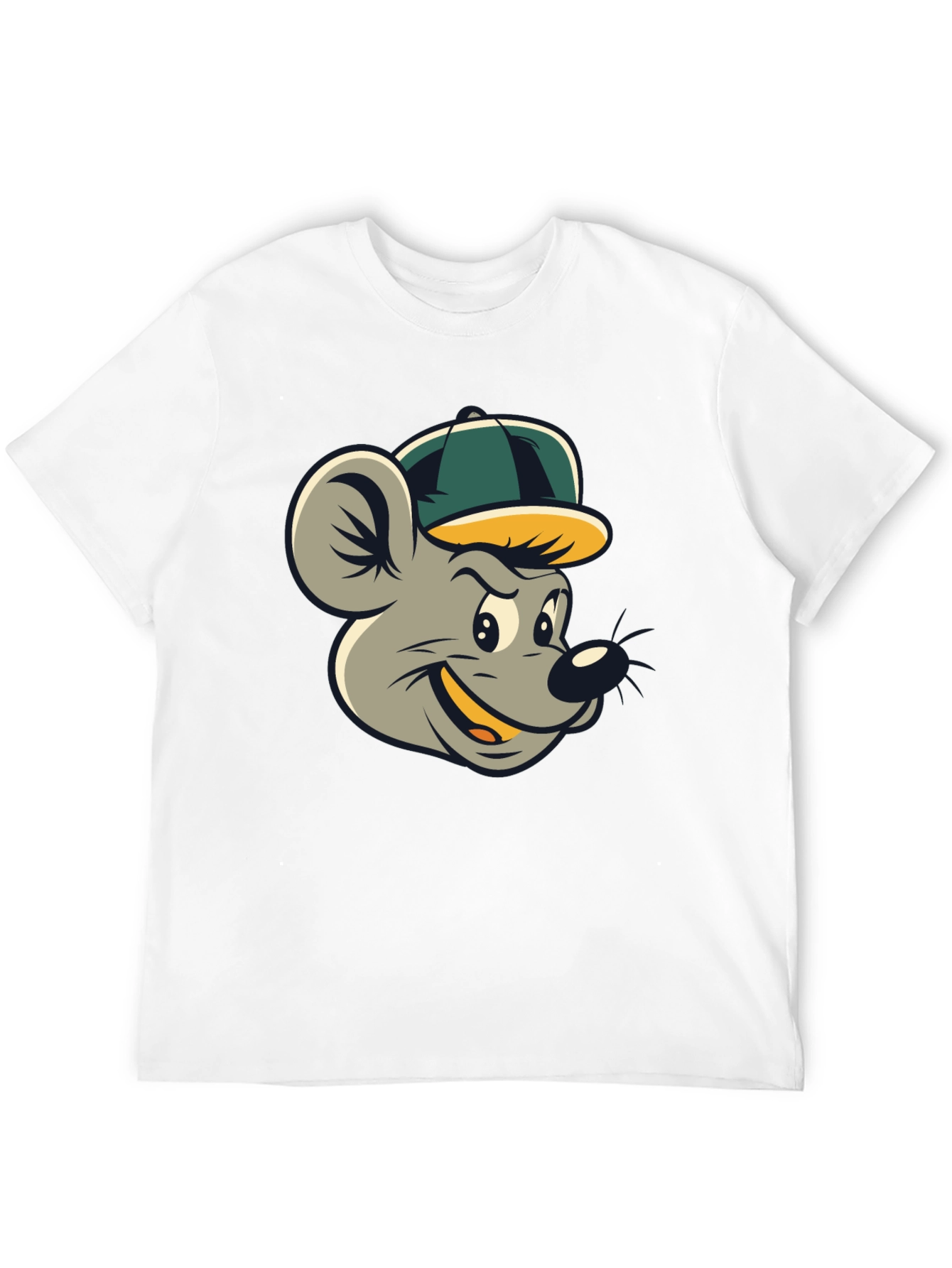 Cartoon Mouse T-Shirt - Black Cotton Tee
