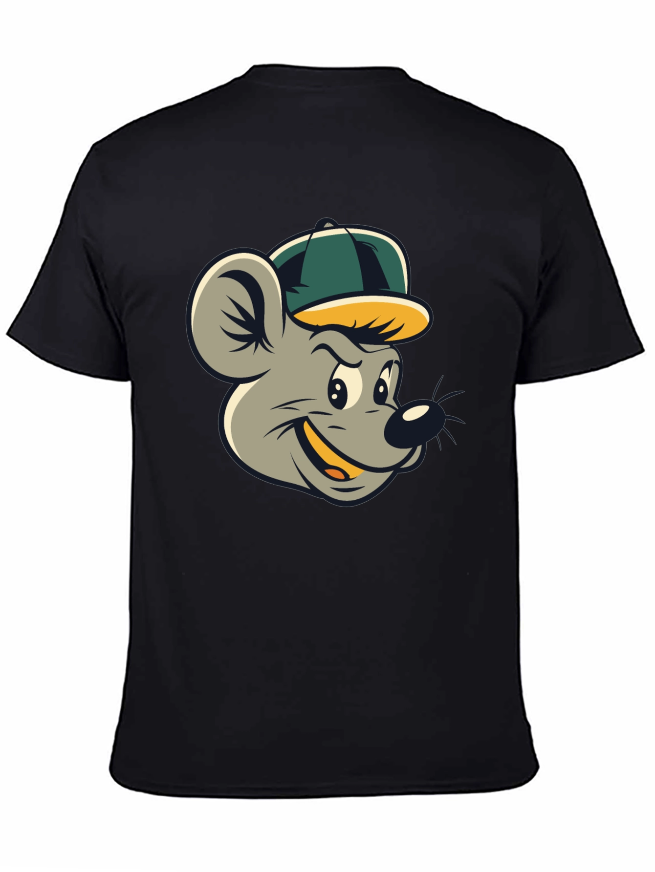 Cartoon Mouse T-Shirt - Black Cotton Tee
