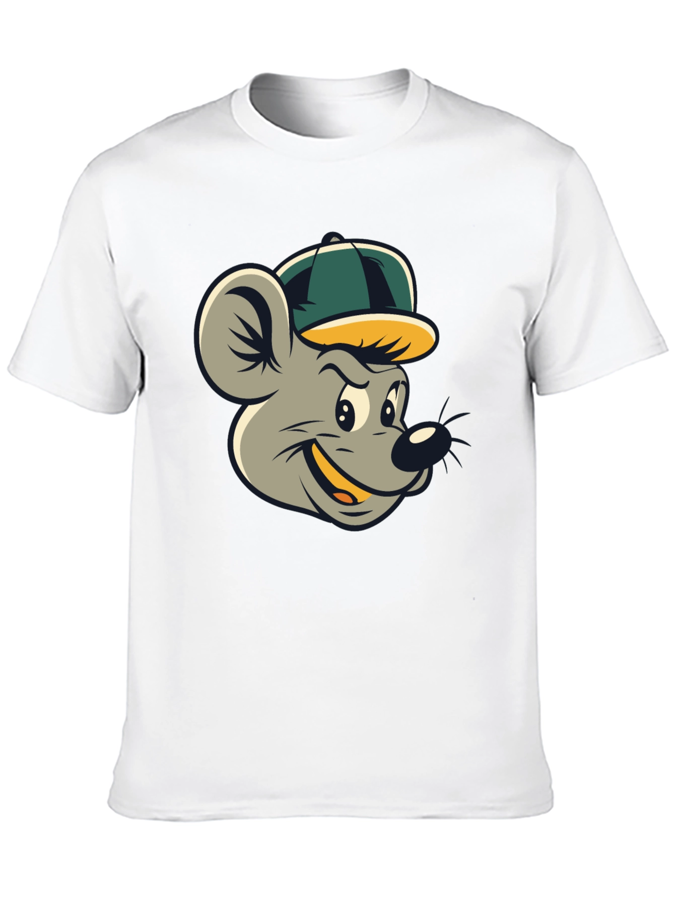Cartoon Mouse T-Shirt - Black Cotton Tee