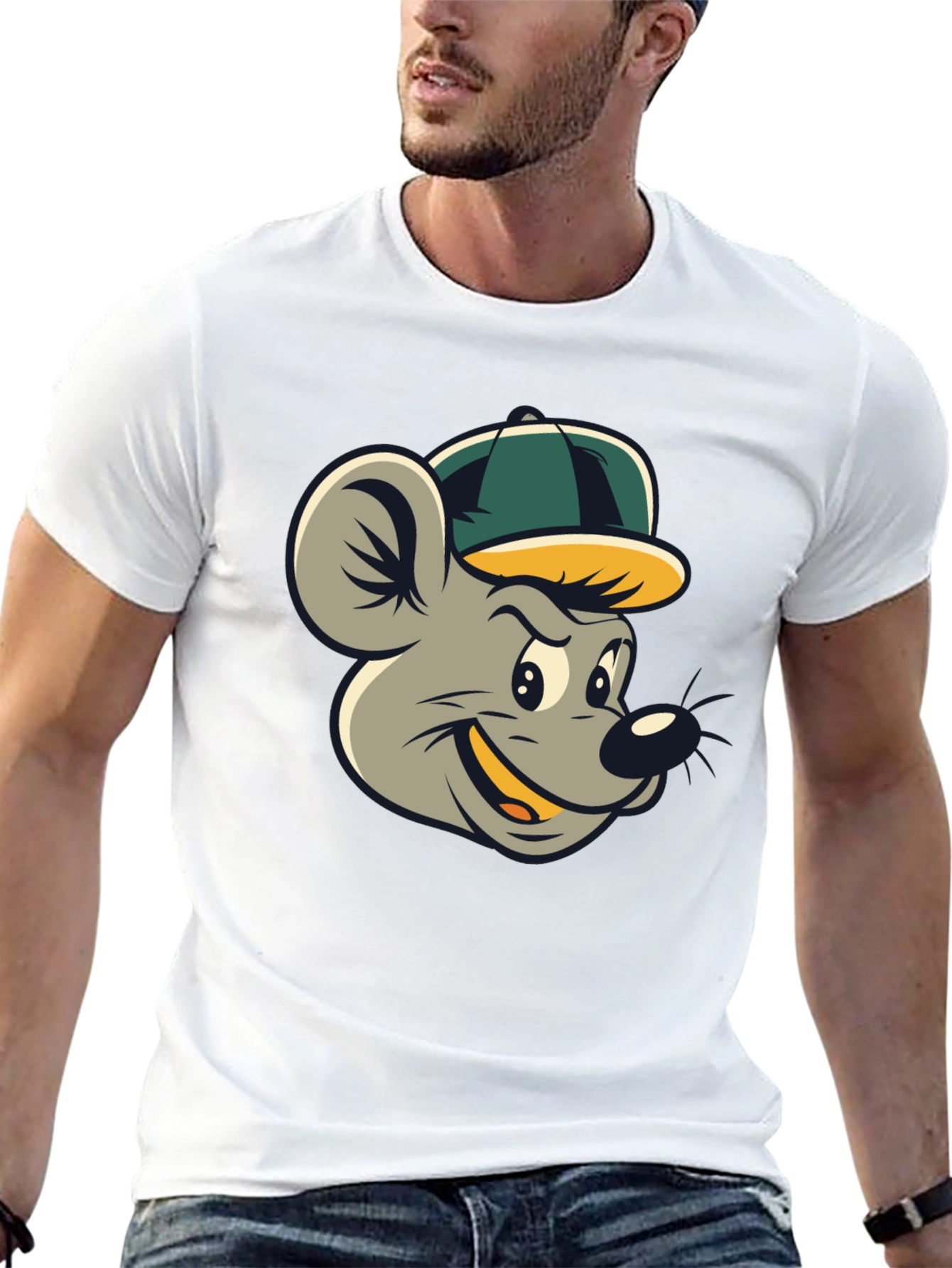 Cartoon Mouse T-Shirt - Black Cotton Tee