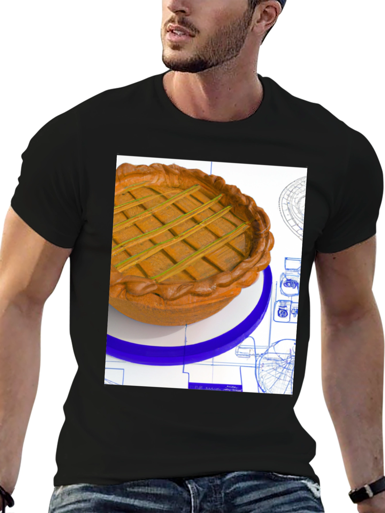Pie Blueprint Graphic Tee