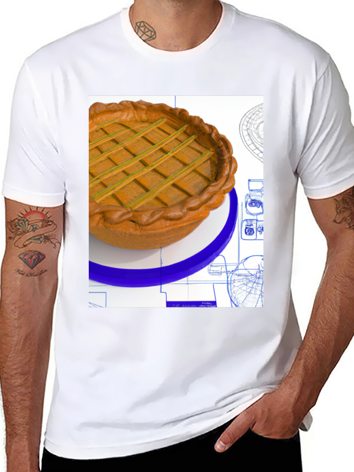 Pie Blueprint Graphic Tee