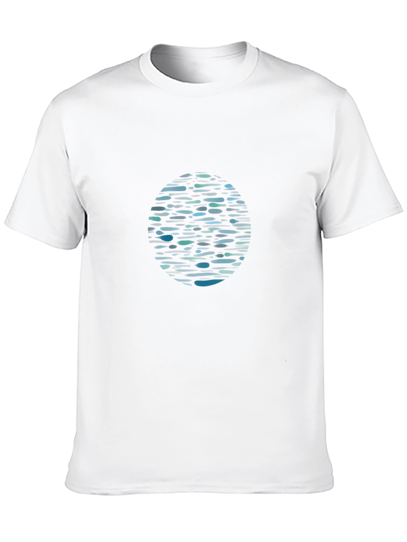 Black Graphic Tee - Abstract Water Pattern