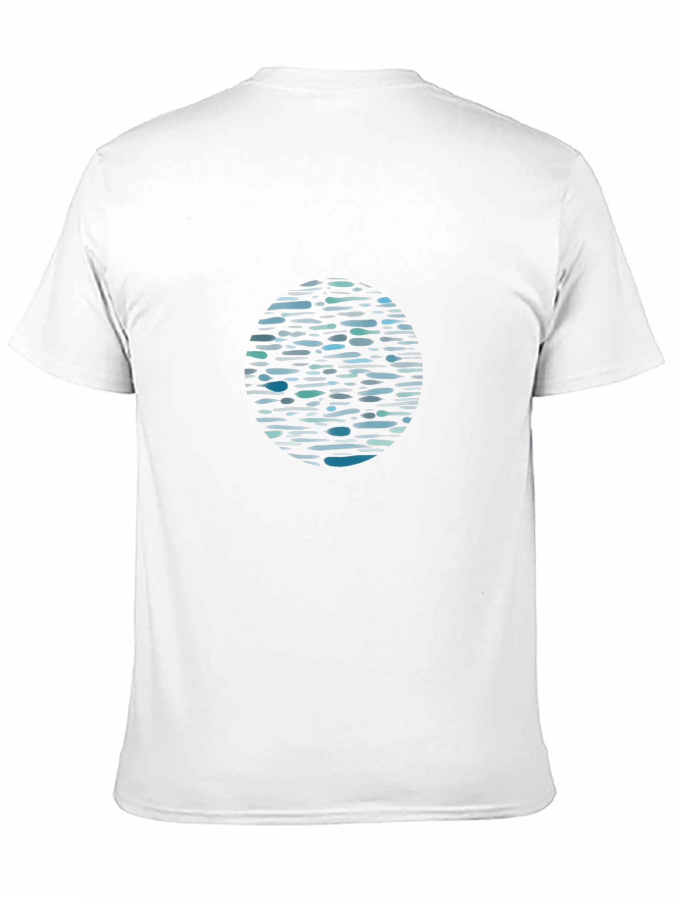 Black Graphic Tee - Abstract Water Pattern