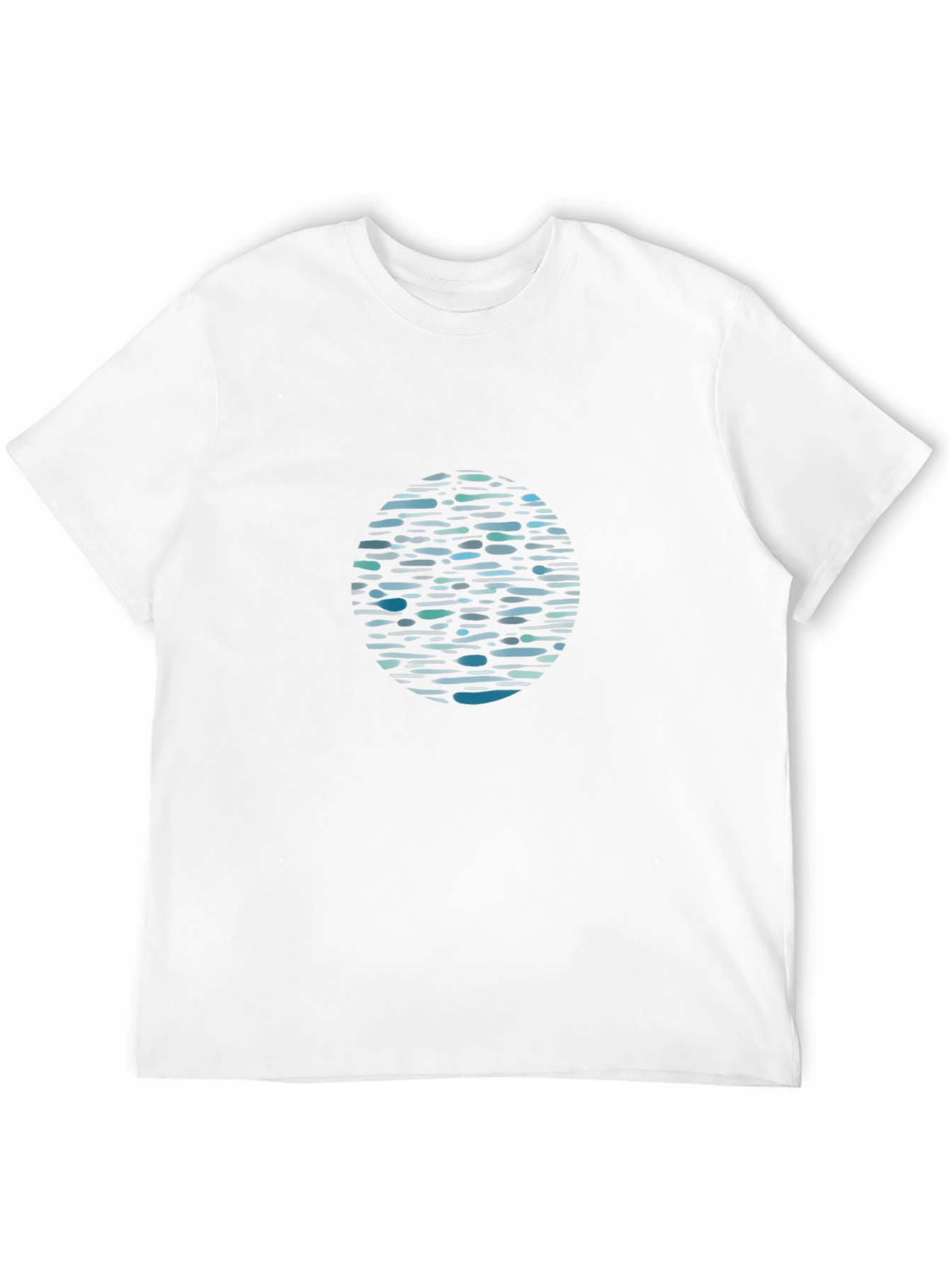 Black Graphic Tee - Abstract Water Pattern