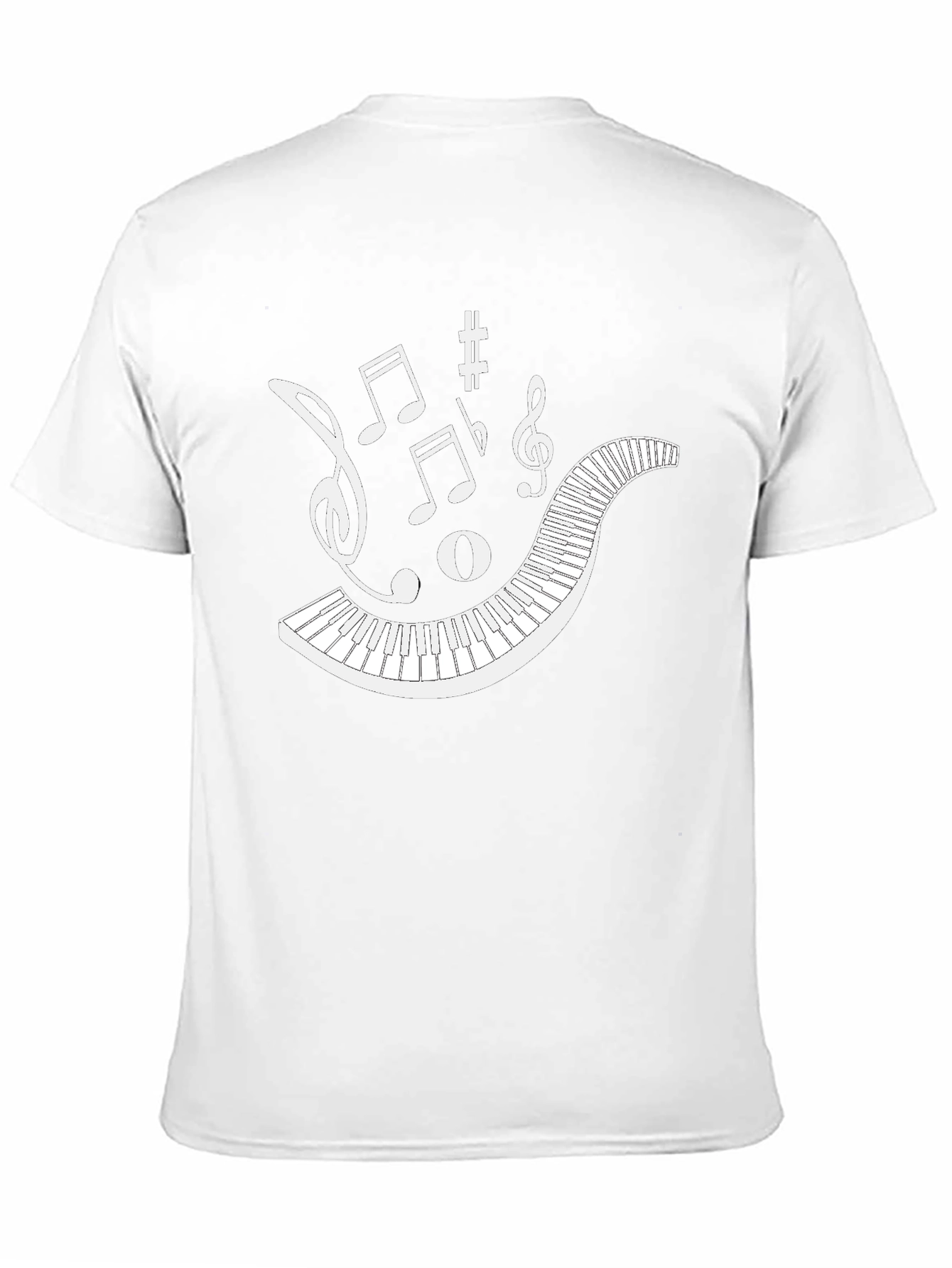 Musical Keyboard Notes Black Graphic Tee