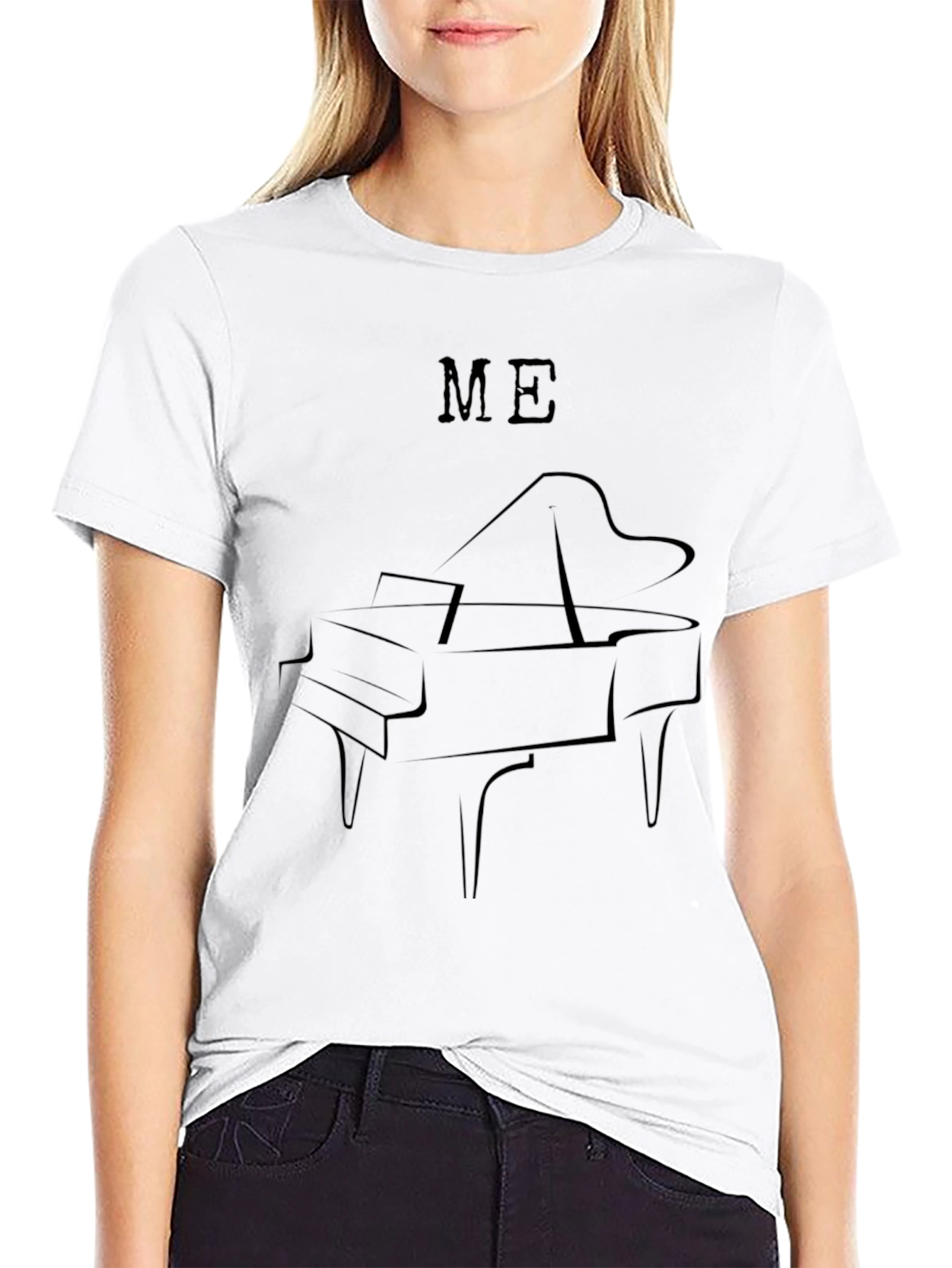 Piano T-Shirt - Black Cotton Tee