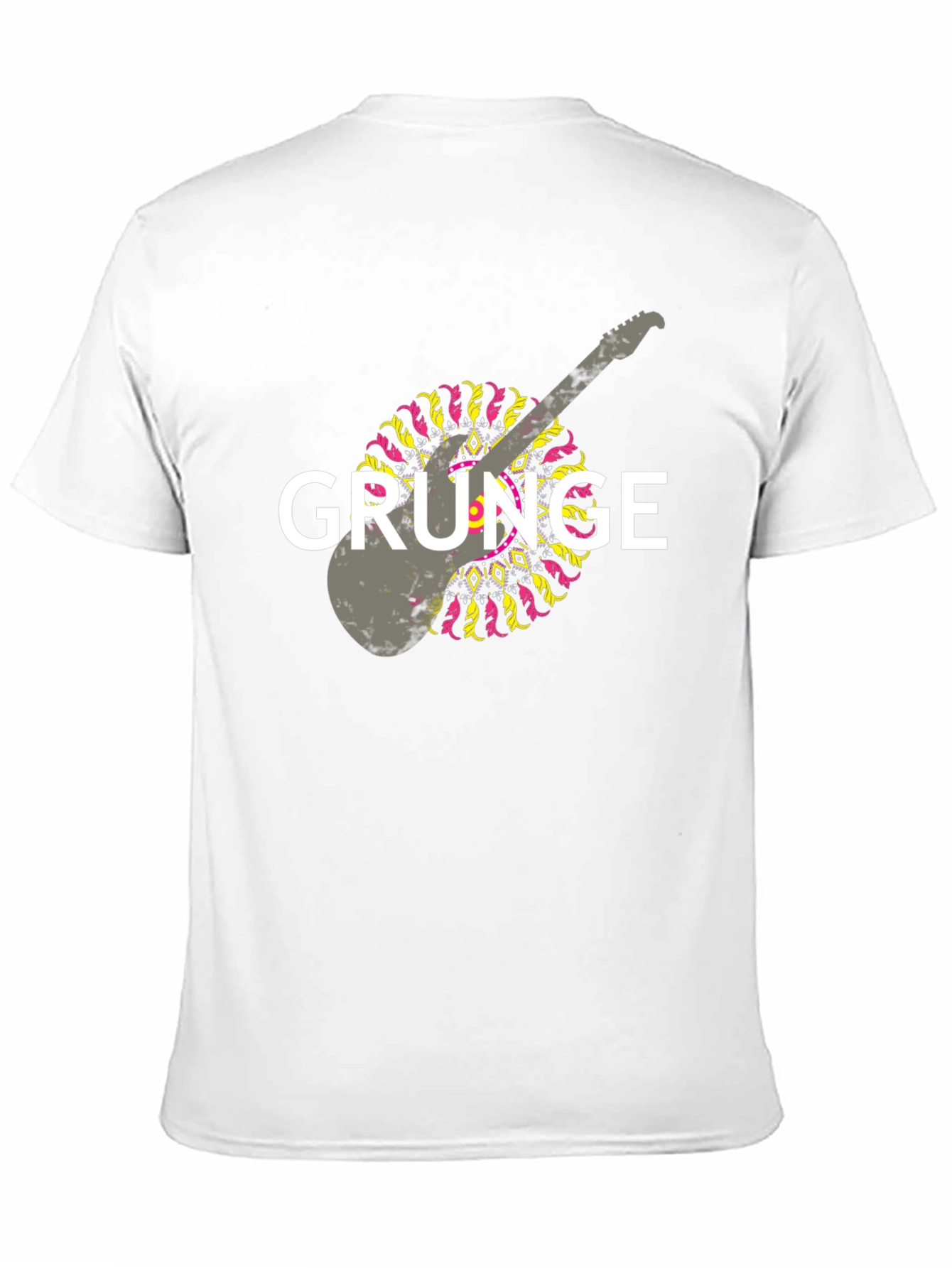 Grunge Guitar Graphic T-Shirt - Black