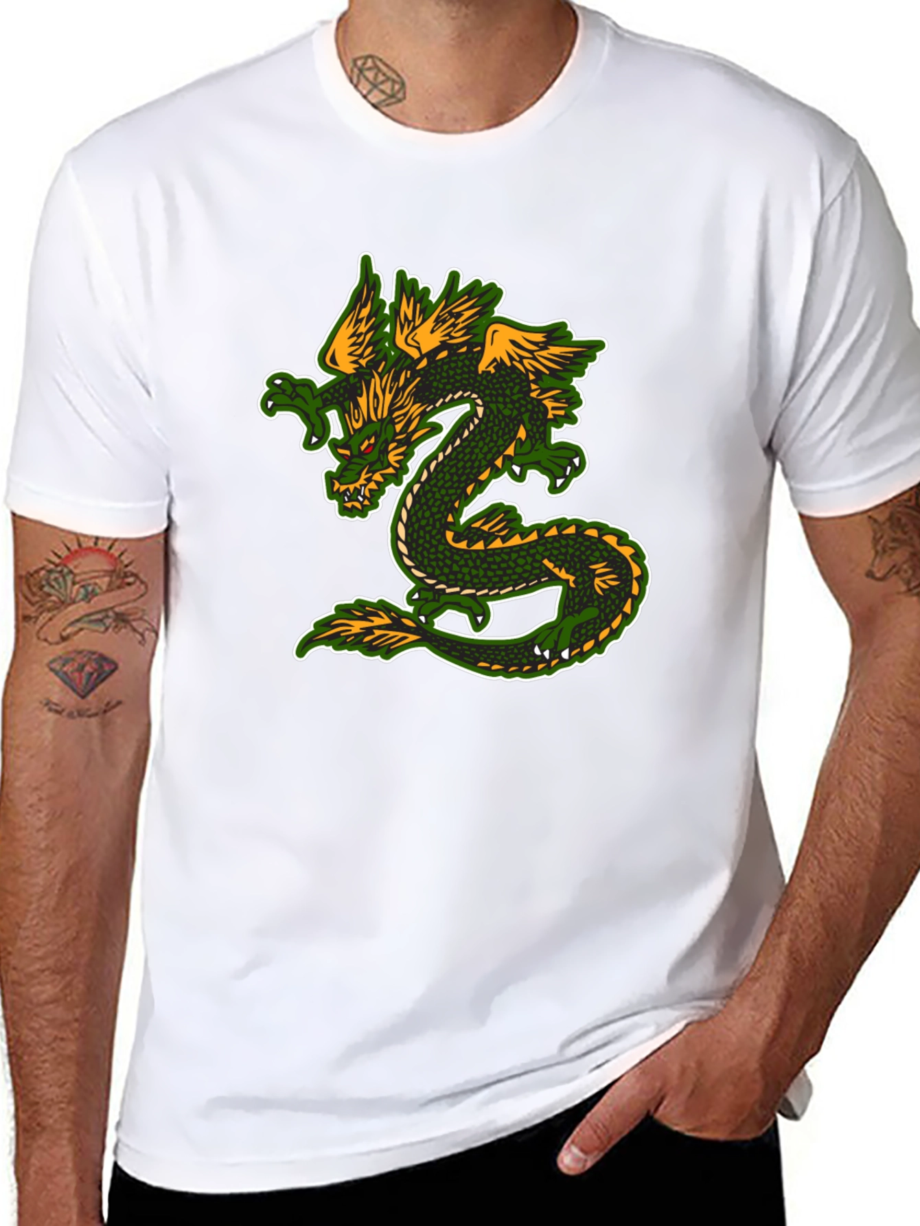 Dragon Graphic T-Shirt - Black Cotton Blend Tee