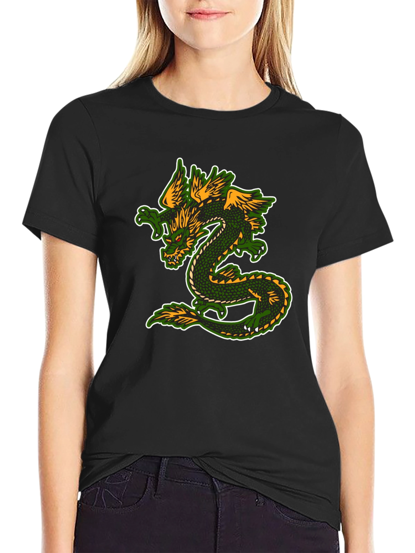 Dragon Graphic T-Shirt - Black Cotton Blend Tee
