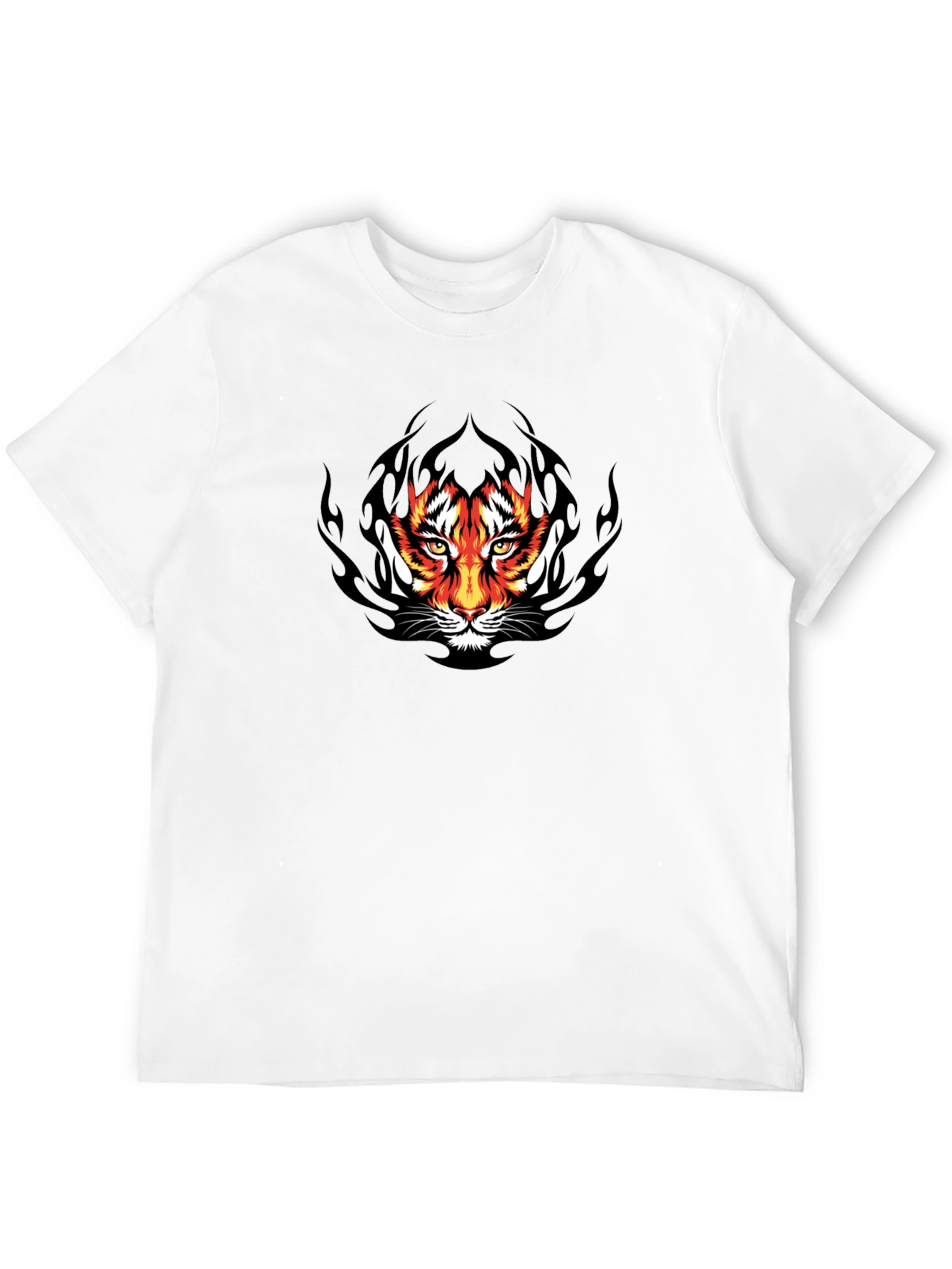 Tiger Face Graphic Black T-Shirt